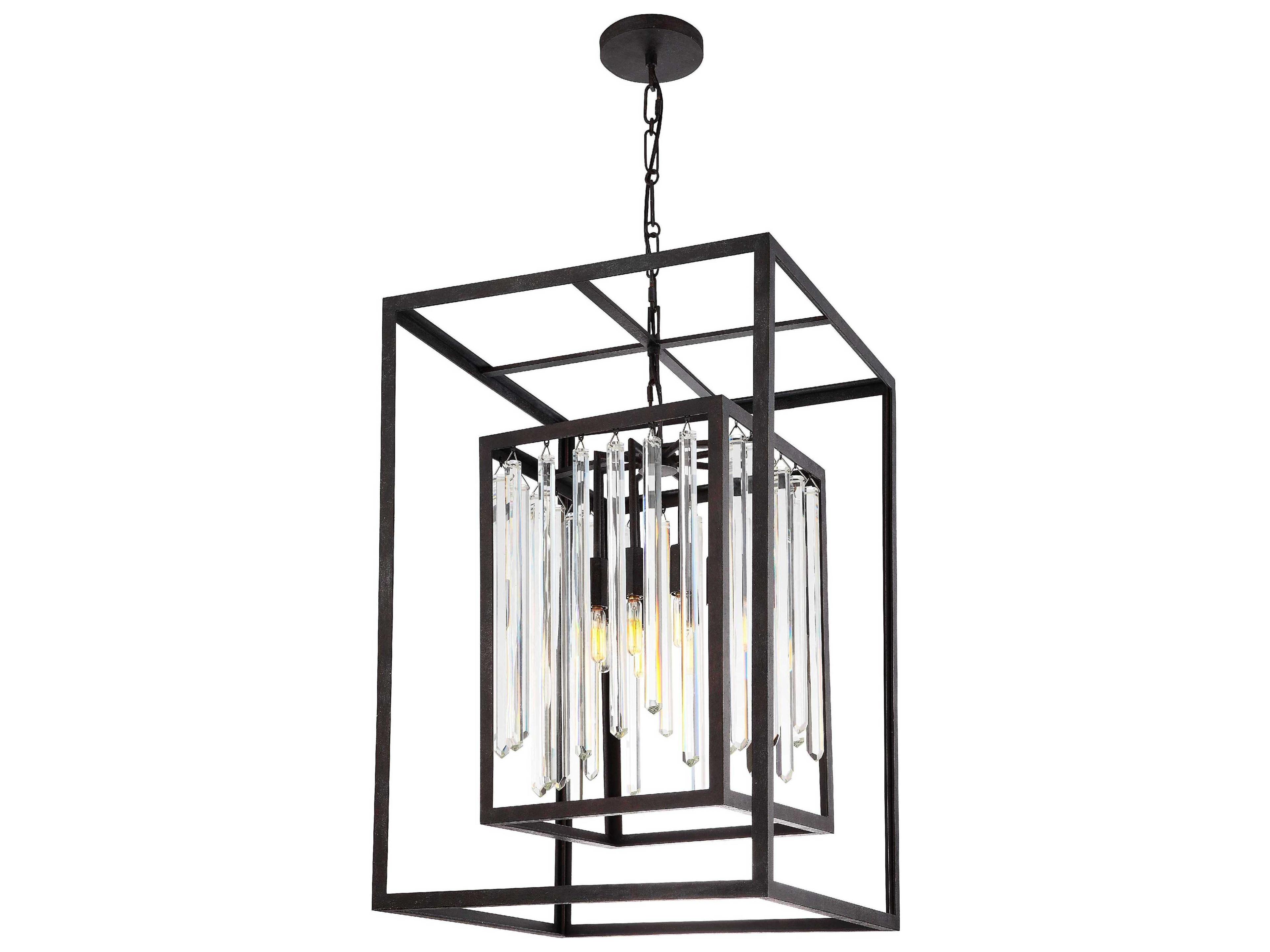 Crystorama Hollis 6-Light Forged Bronze Crystal Geometric Chandelier