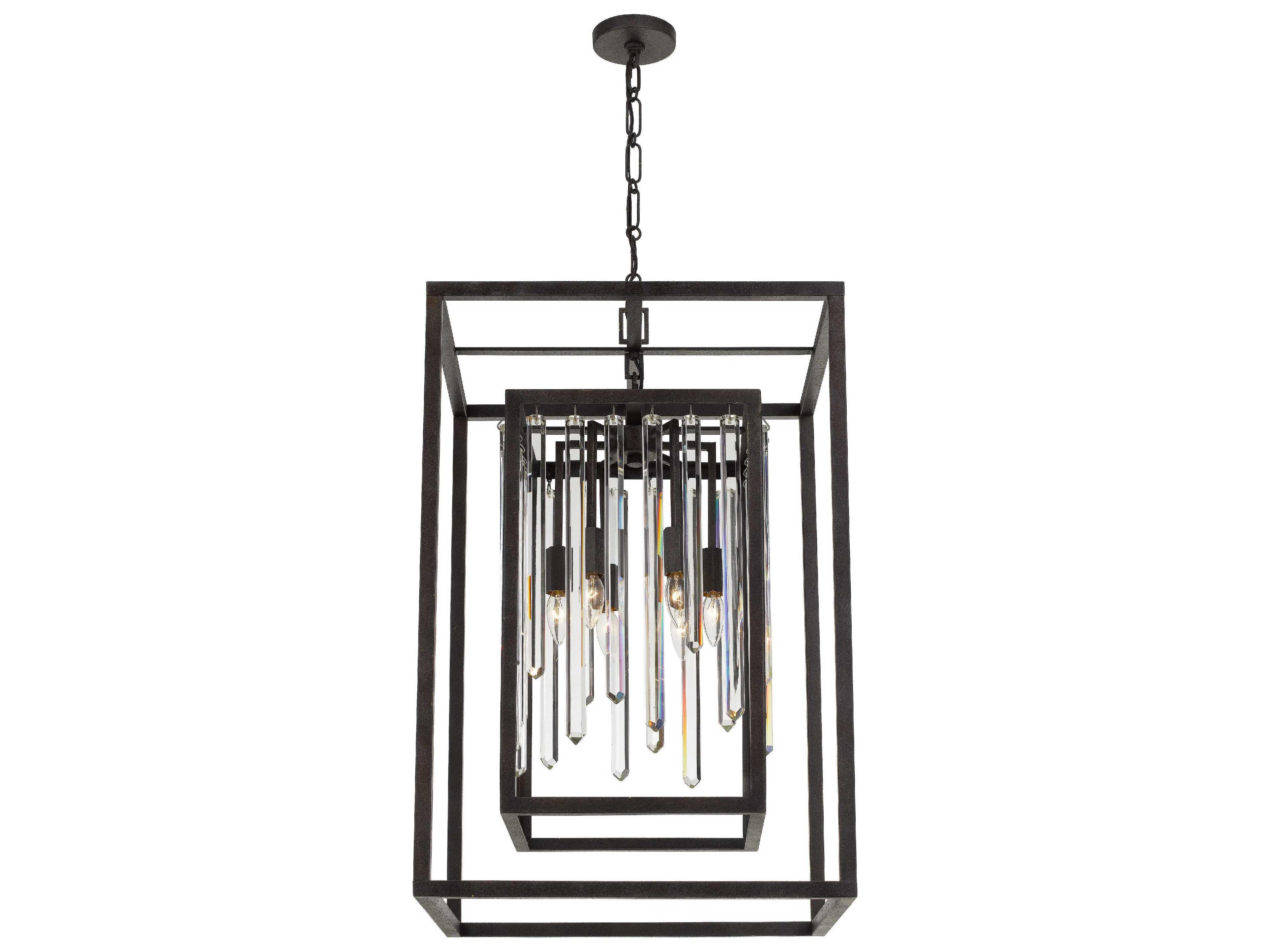 Crystorama Hollis 6-Light Forged Bronze Crystal Geometric Chandelier
