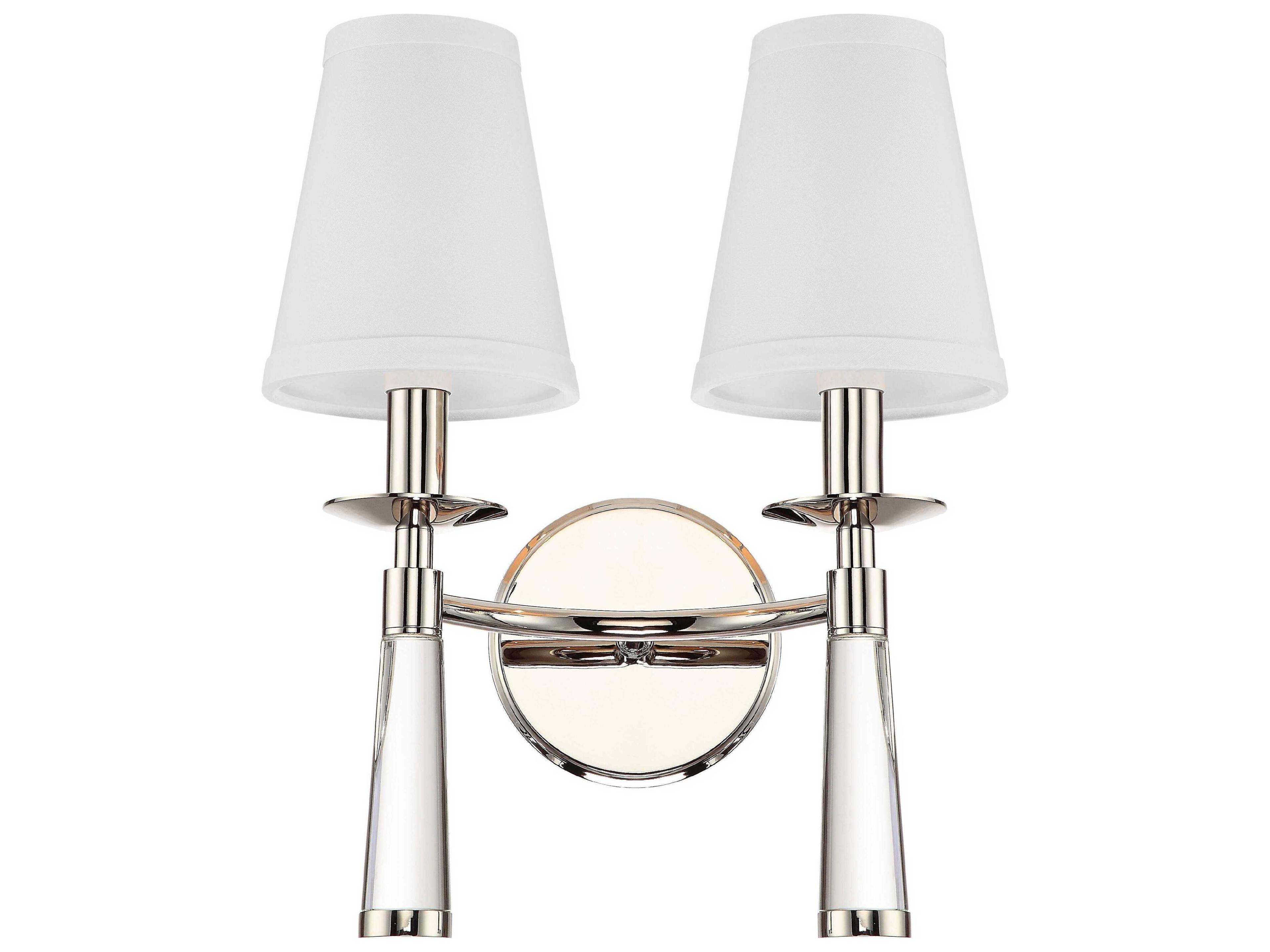 Baxter 2-Light Polished Nickel Steel Wall Sconce