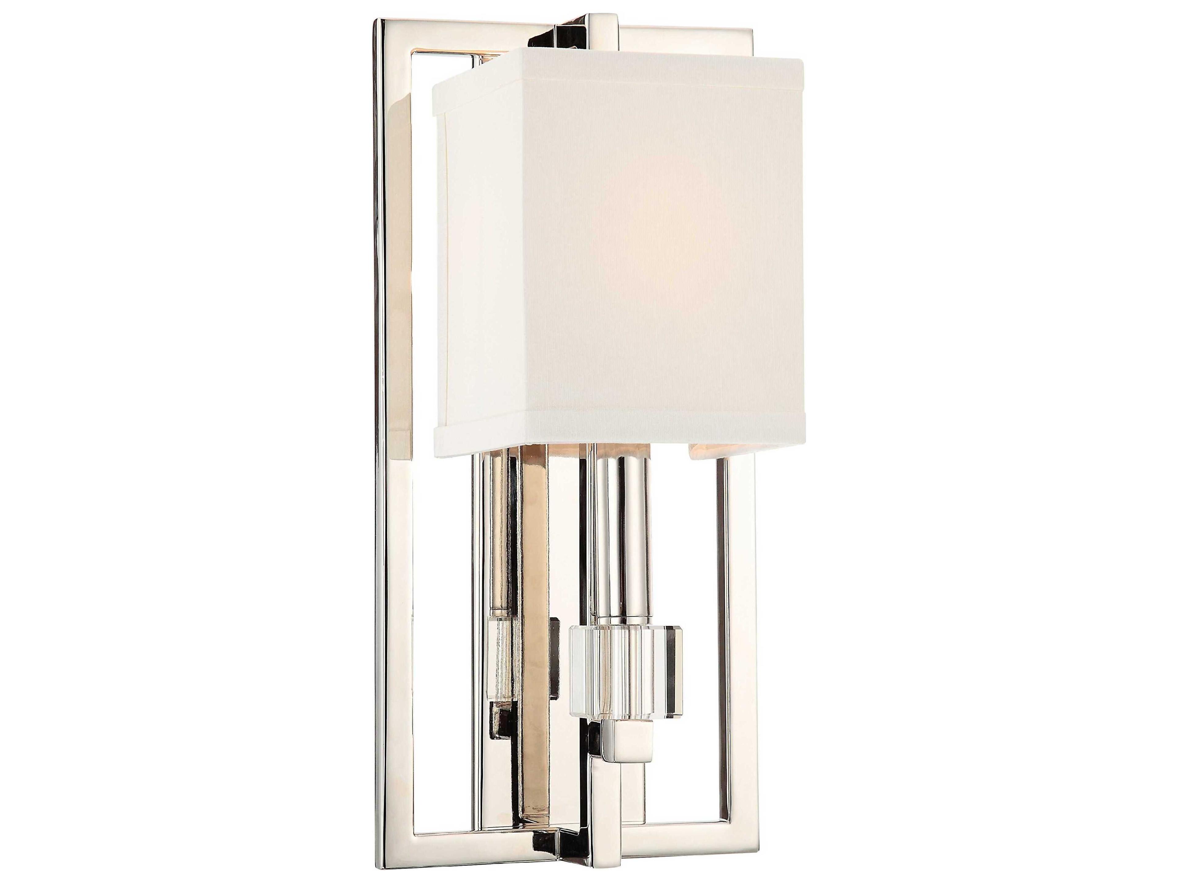 Crystorama Dixon 1-Light Polished Nickel Crystal Wall Sconce