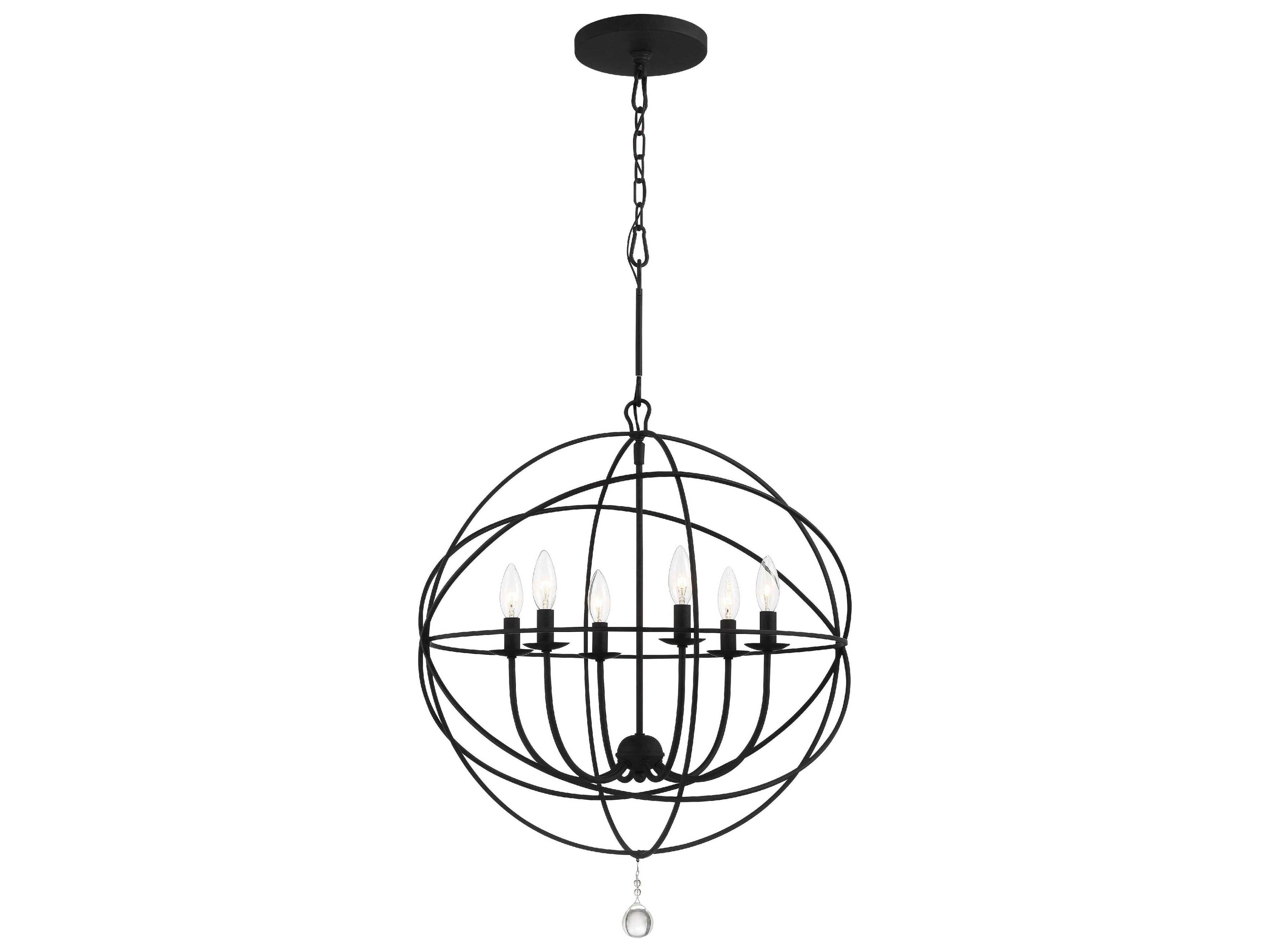 Solaris 6-Light Bronze Glass Candelabra Chandelier