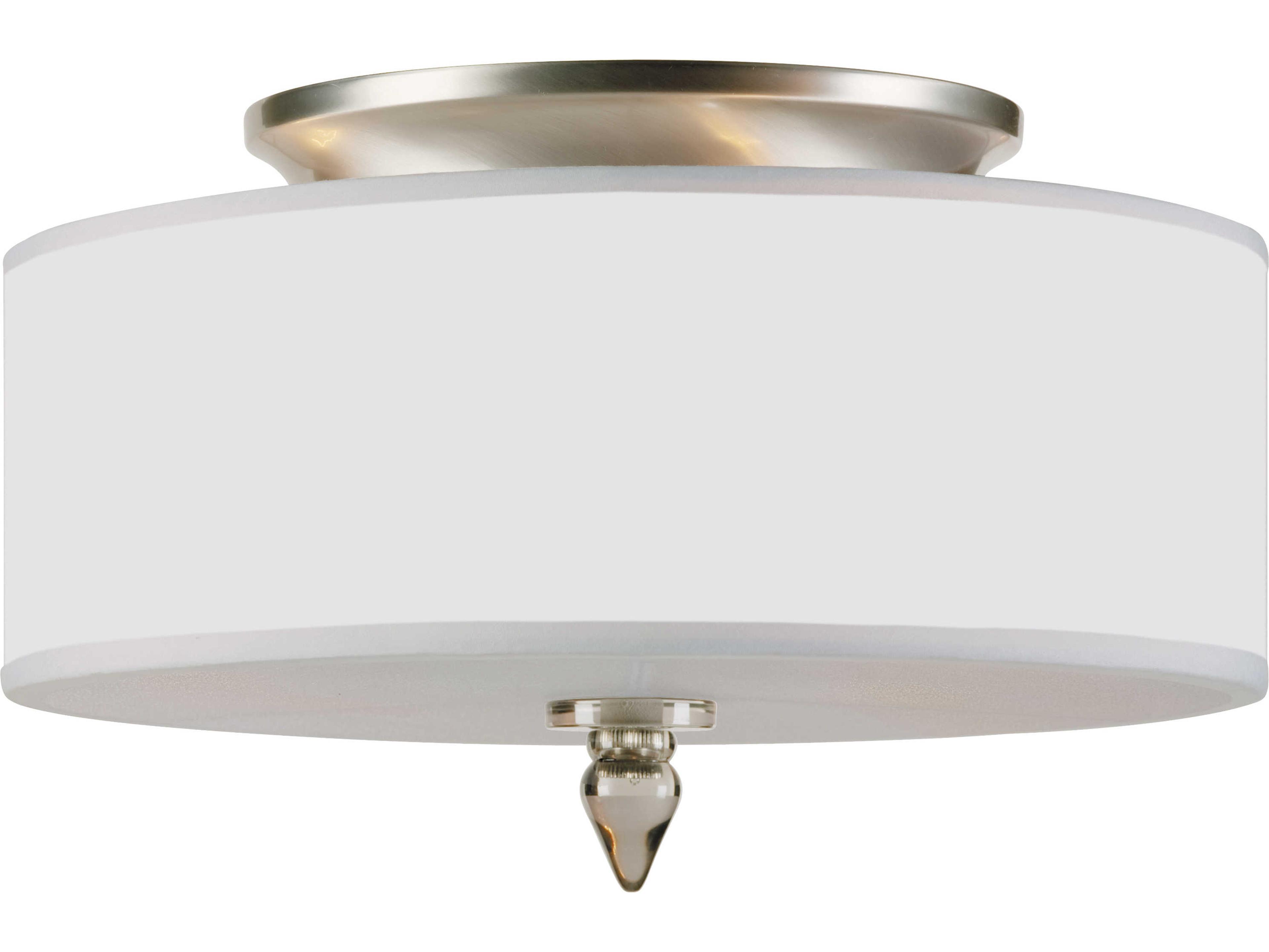 Crystorama Luxor 3-Light White Drum Flush Mount