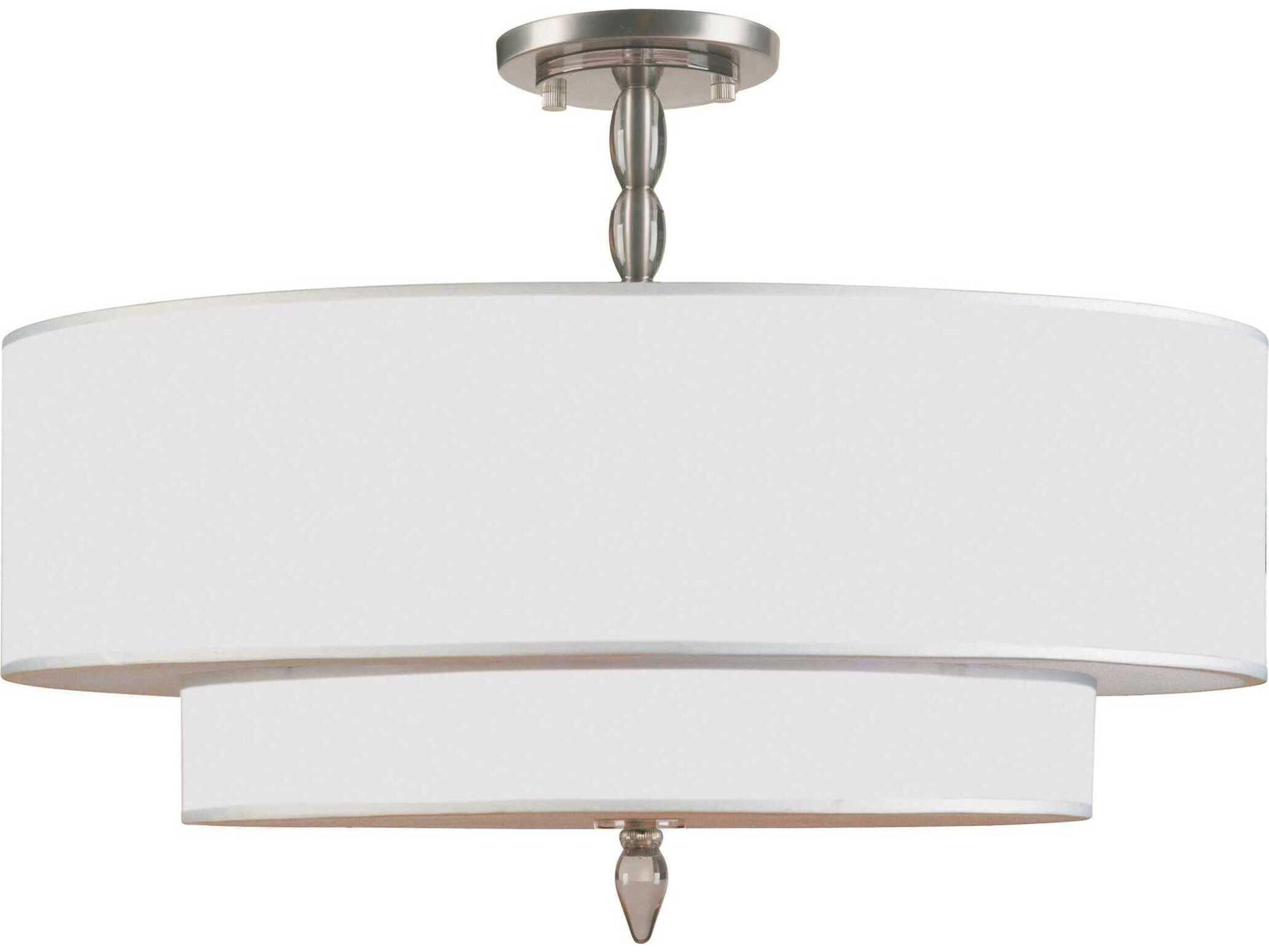 Crystorama Luxor 5-Light Gold Drum Tiered Semi Flush Mount