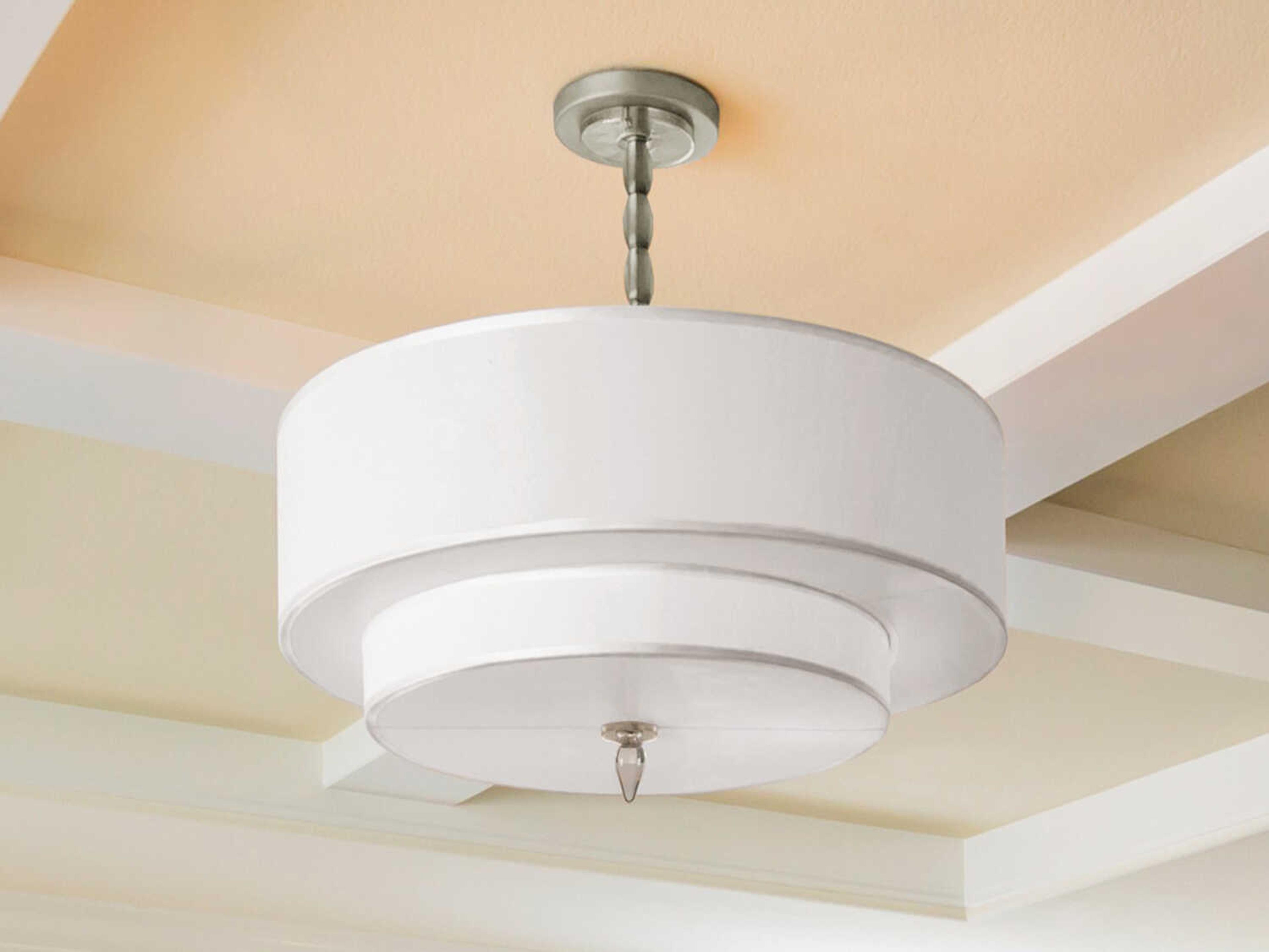 Crystorama Luxor 5-Light Gold Drum Tiered Semi Flush Mount