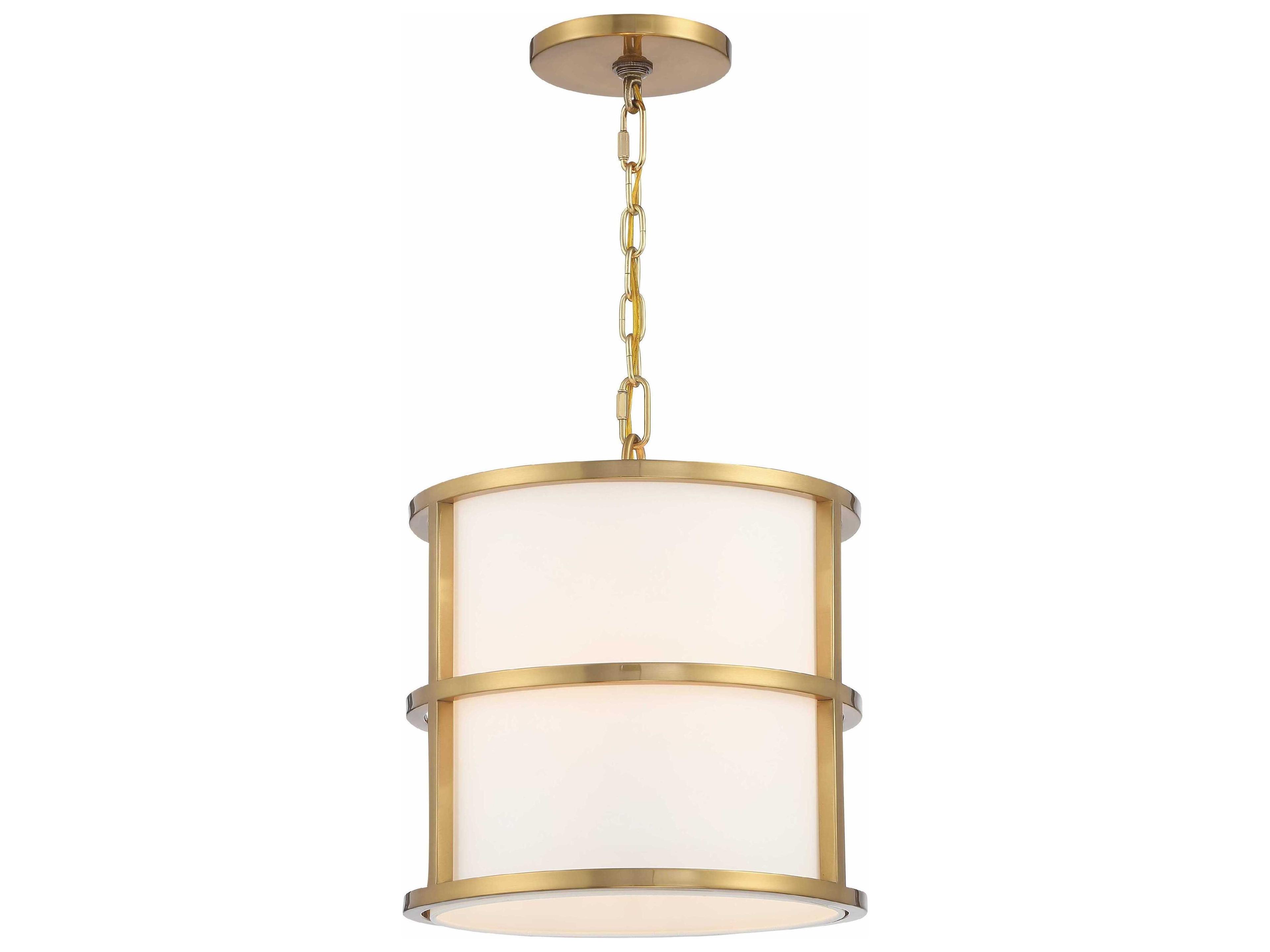 Hulton 3-Light Luxe Gold Drum Geometric Chandelier