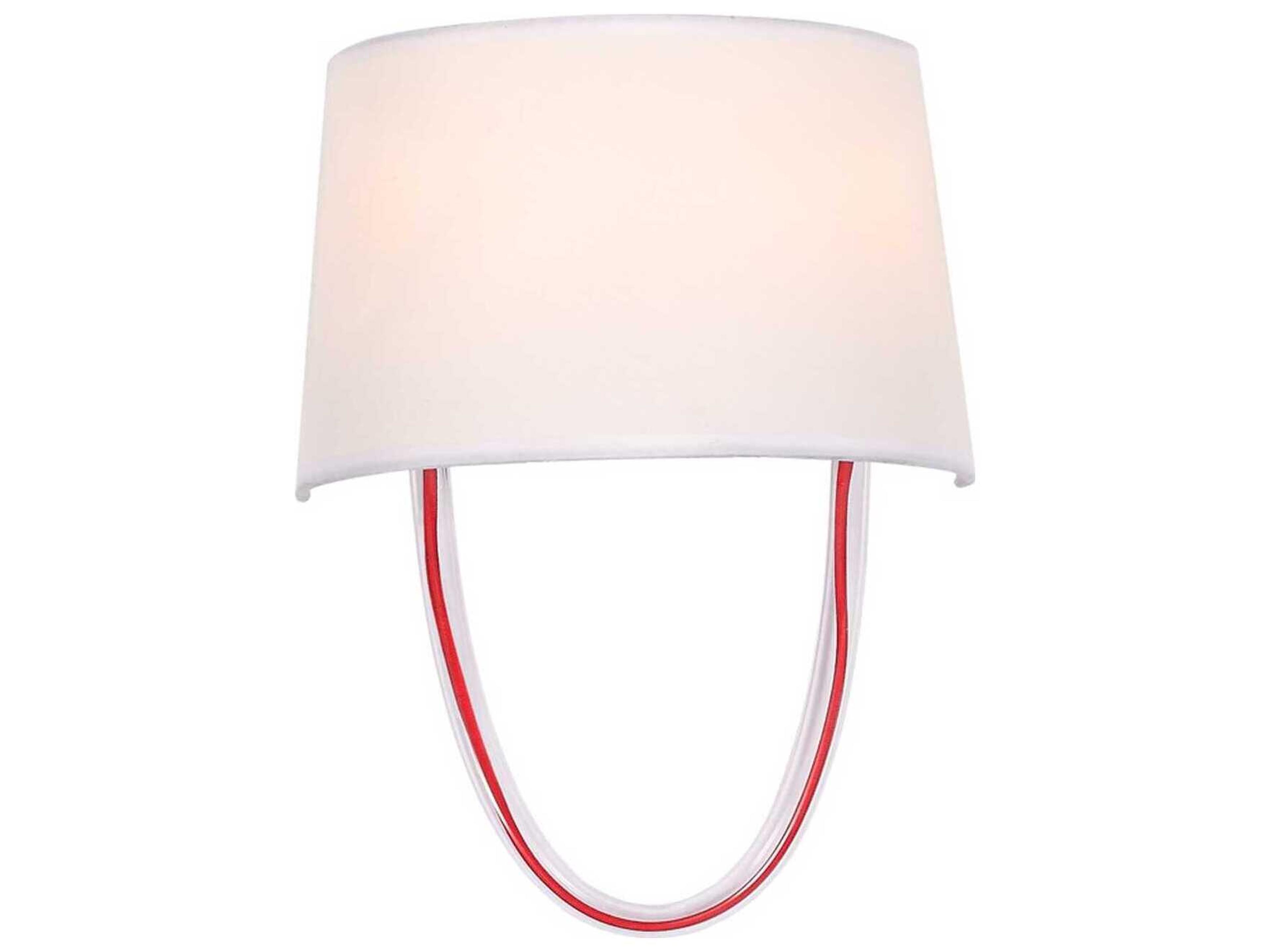 Crystorama Stella 2-Light Polished Chrome Red Glass Wall Sconce