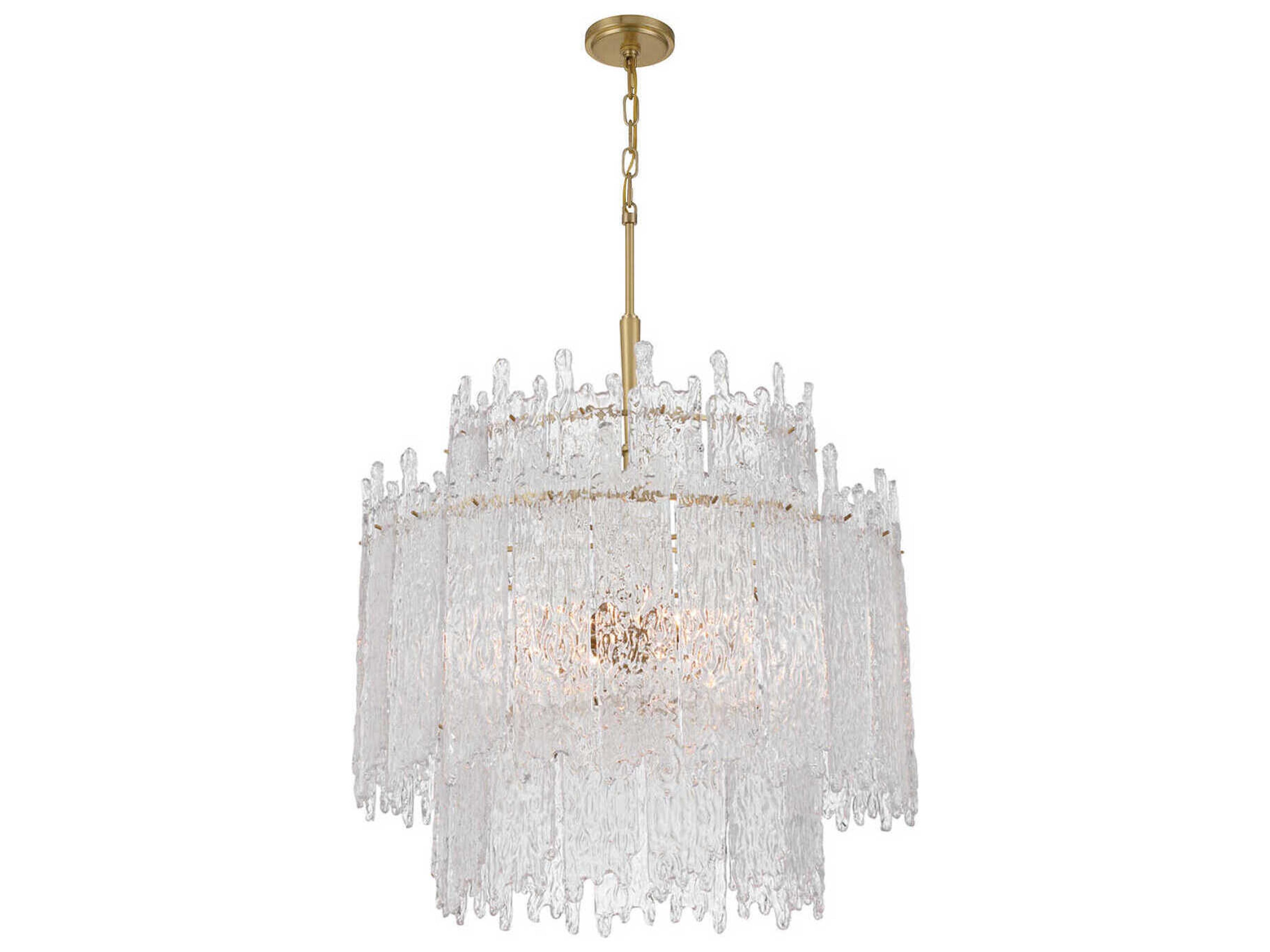 Ackerly 8-Light Aged Brass Candelabra Tiered Chandelier