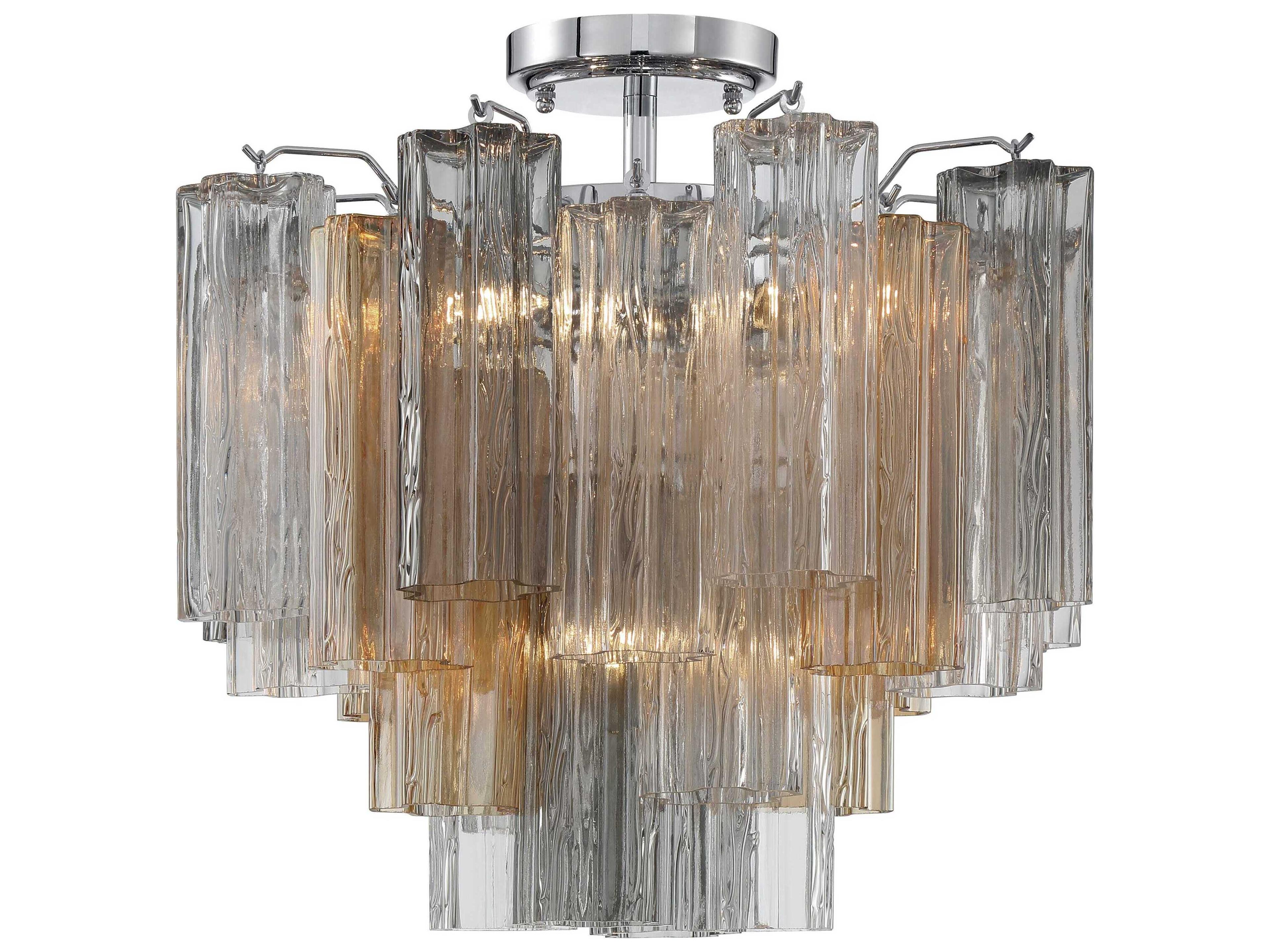 Addis 4-Light Polished Chrome Geometric Semi Flush Mount