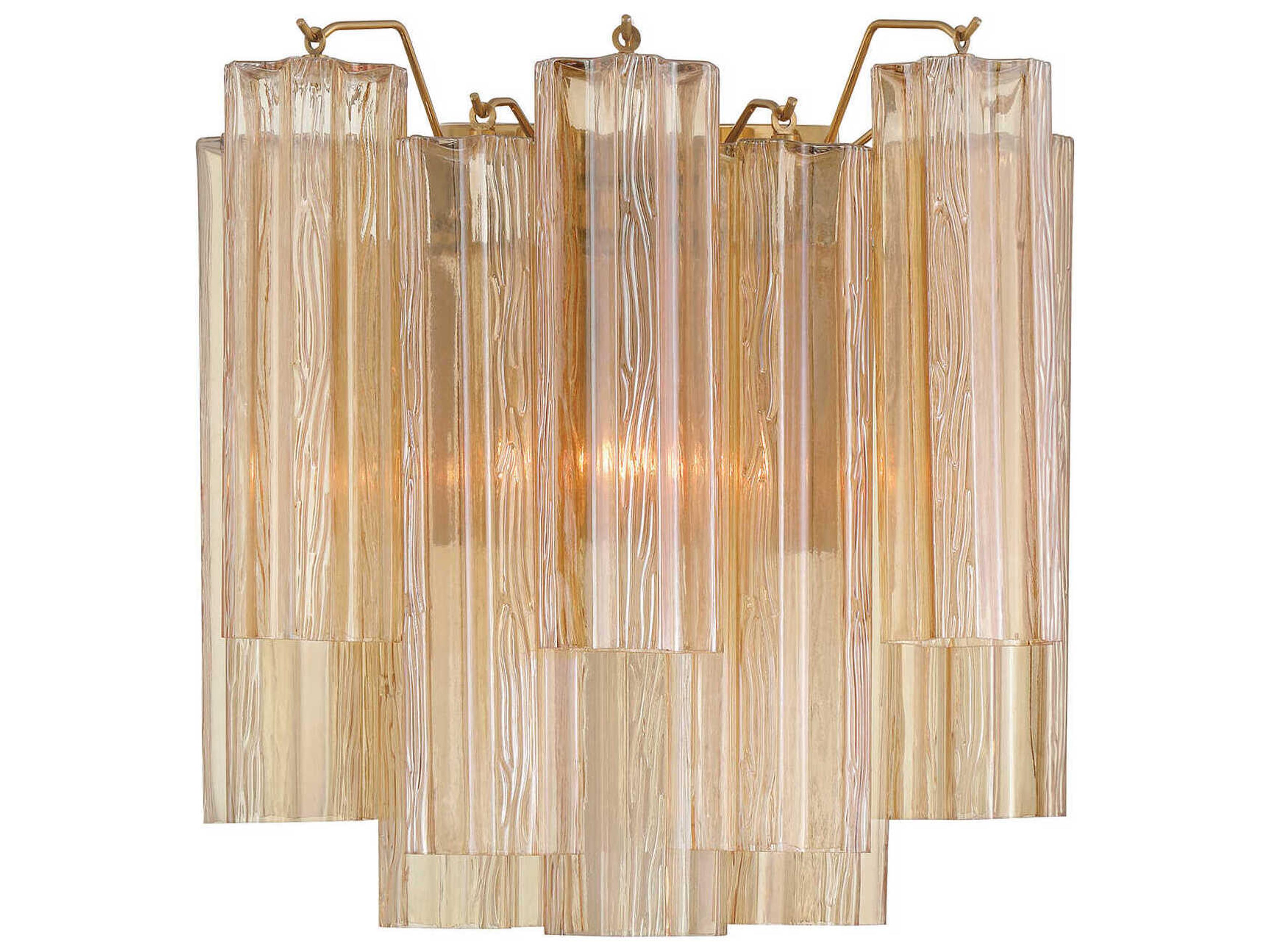 Addis 2-Light Aged Brass Wall Sconce