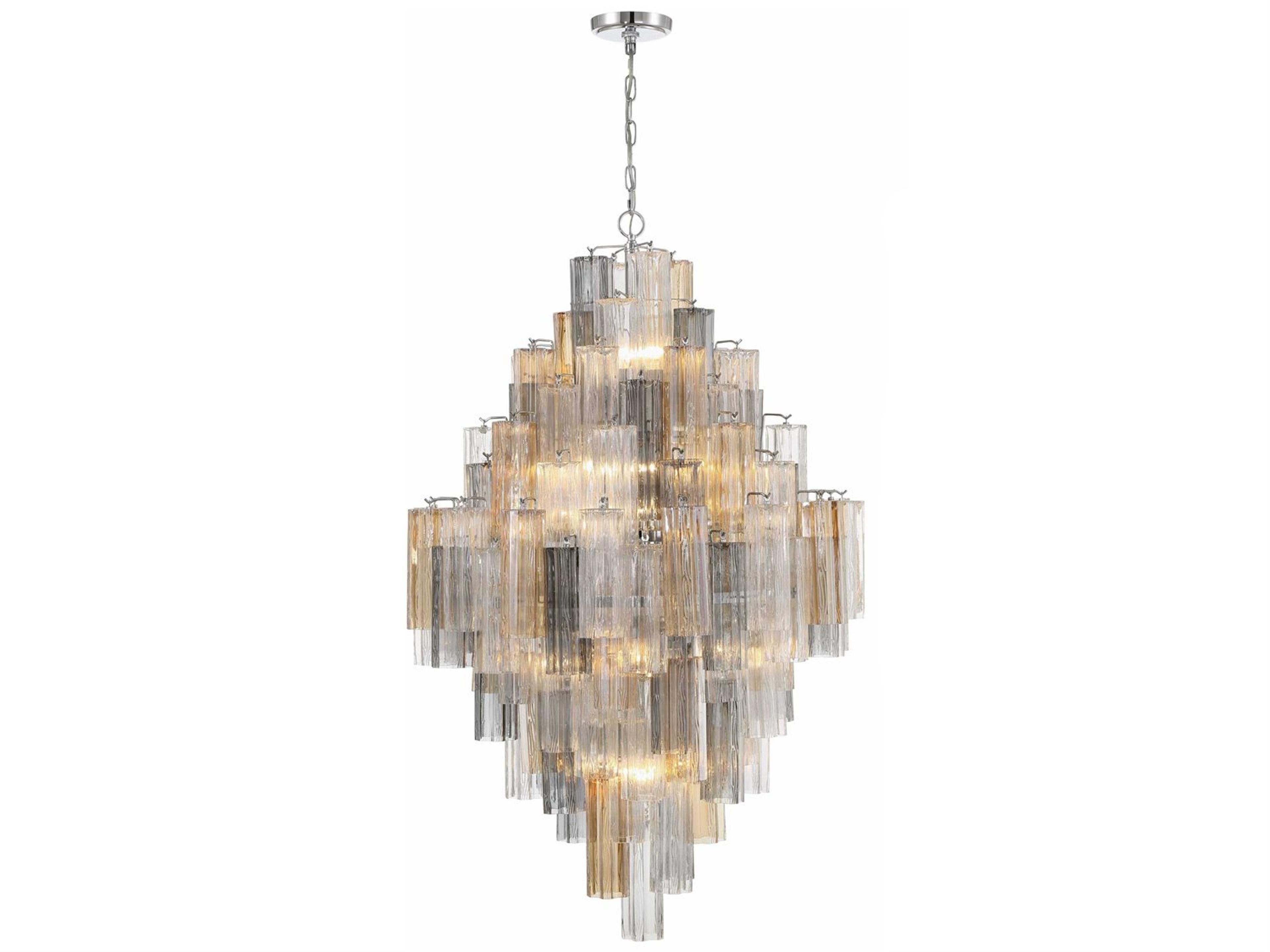 Addis 20-Light Polished Chrome Candelabra Tiered Chandelier