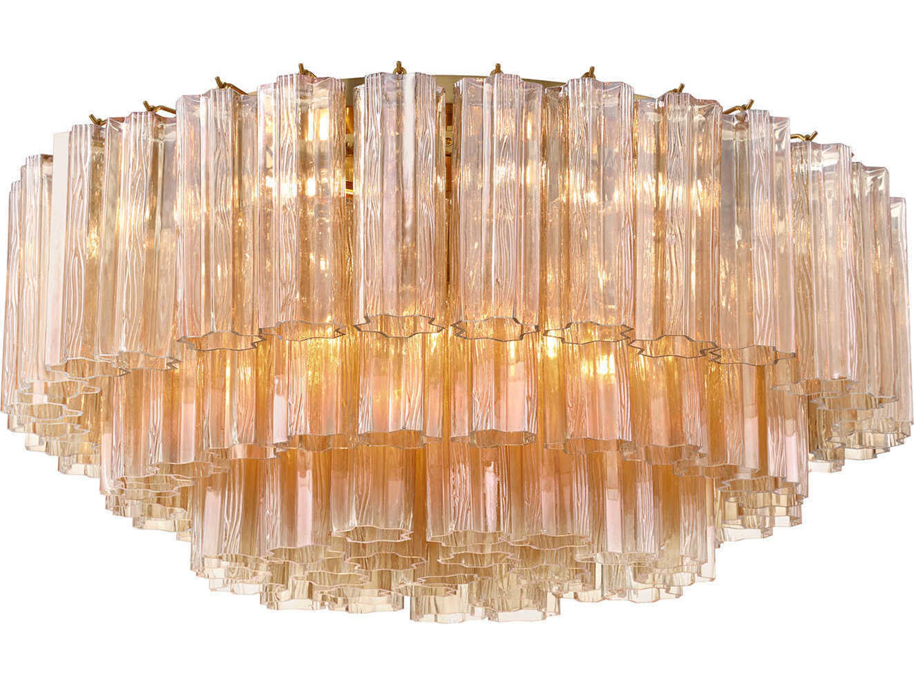 Addis 16-Light Aged Brass Geometric Flush Mount