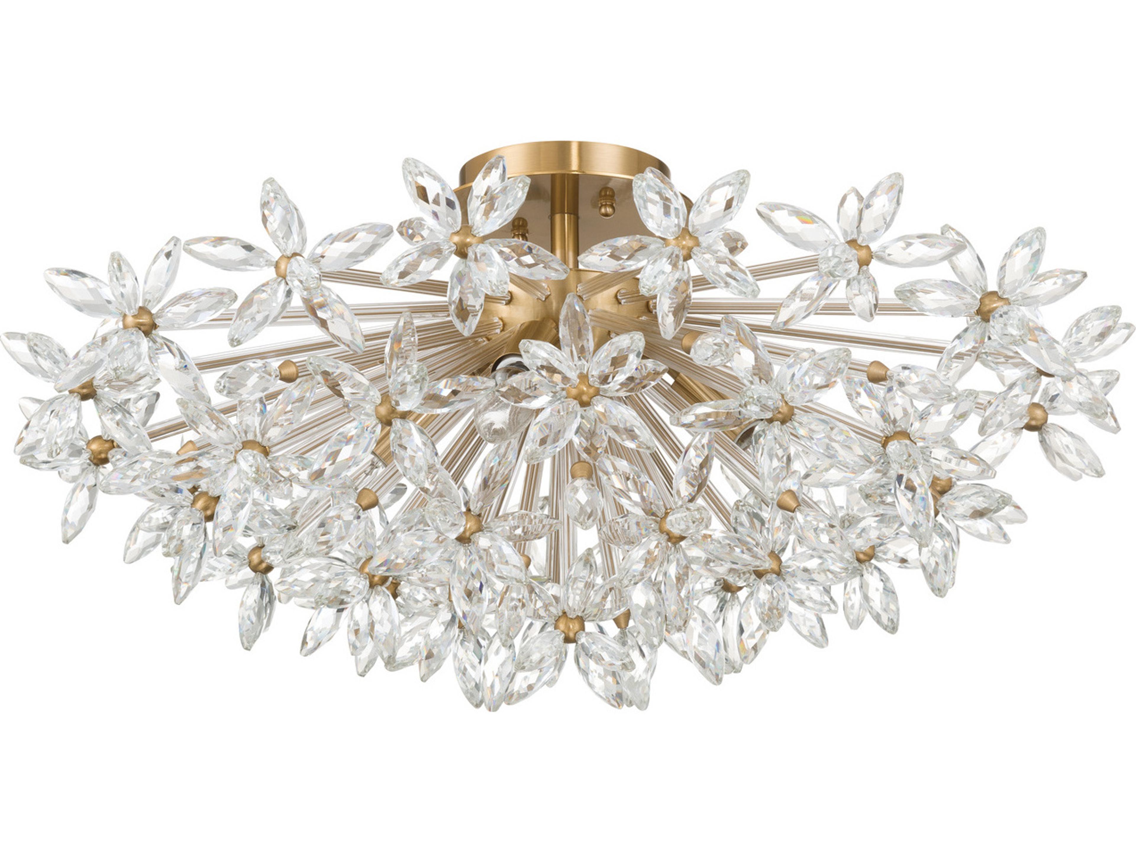 Crystorama Adley 4-Light Gold Sputnik Semi Flush Mount