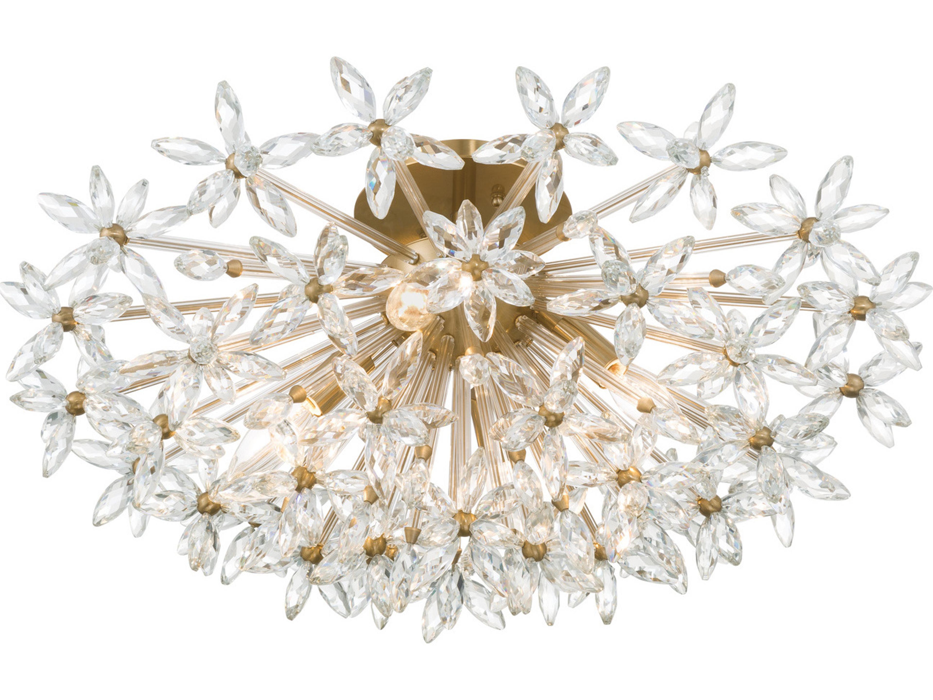 Crystorama Adley 4-Light Gold Sputnik Semi Flush Mount
