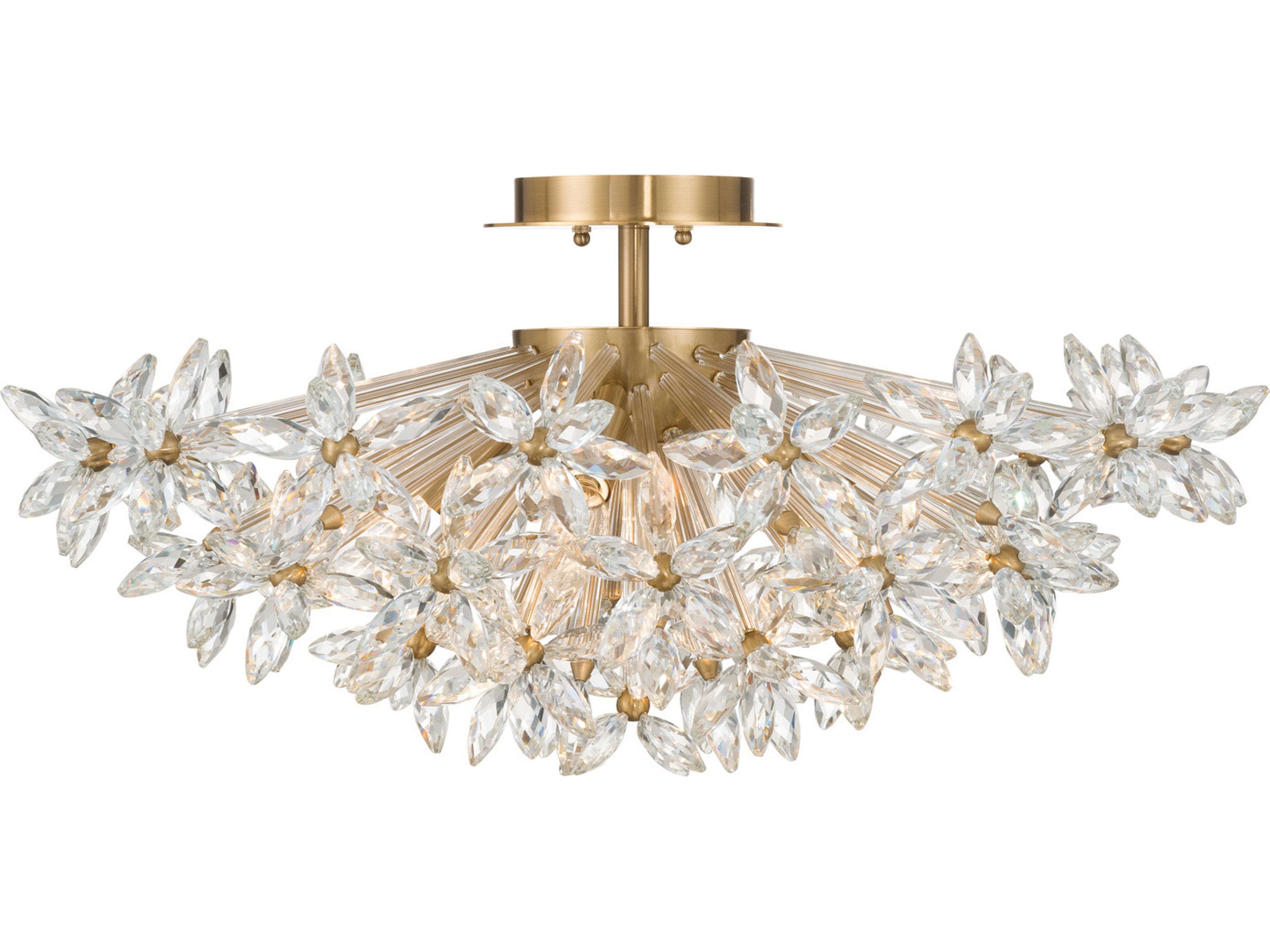 Crystorama Adley 4-Light Gold Sputnik Semi Flush Mount