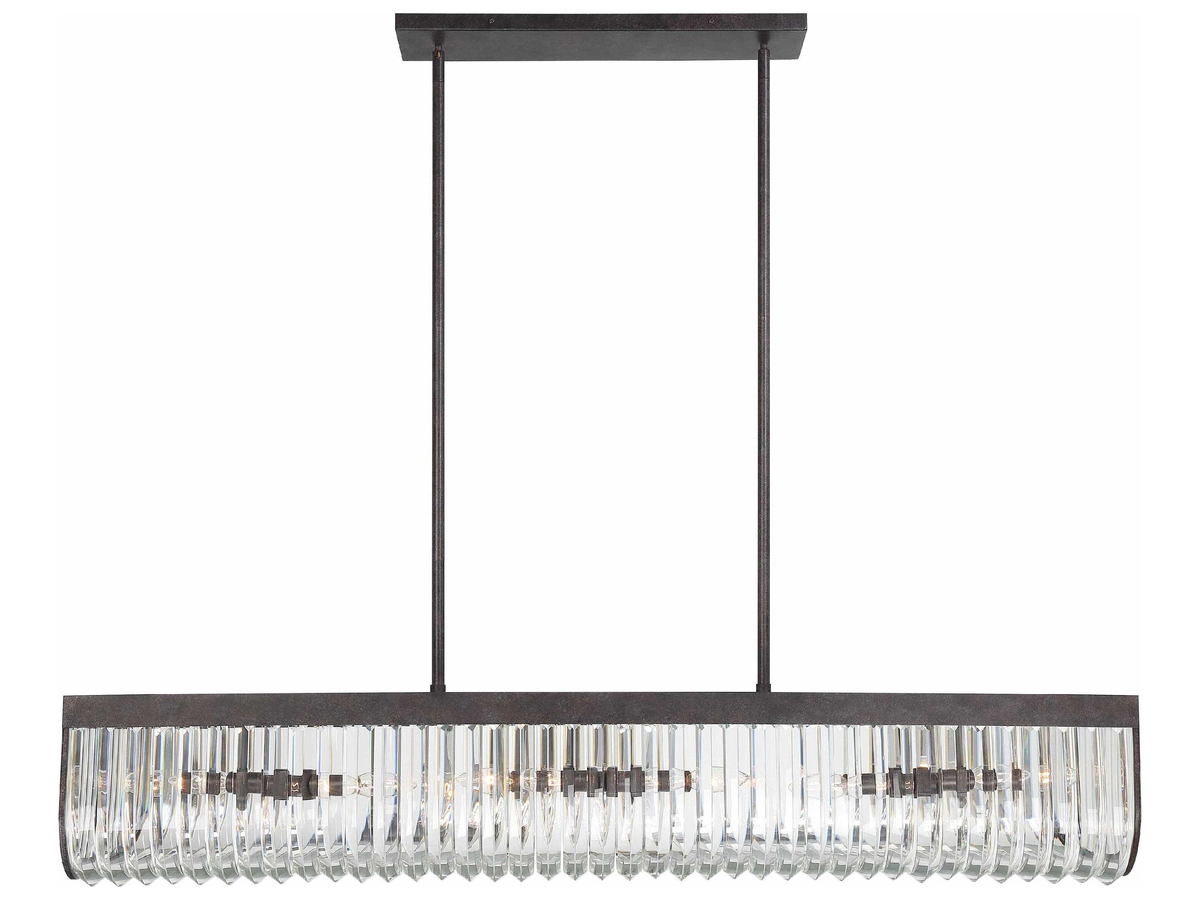 Alister 6-Light Charcoal Bronze Glass Linear Island Pendant