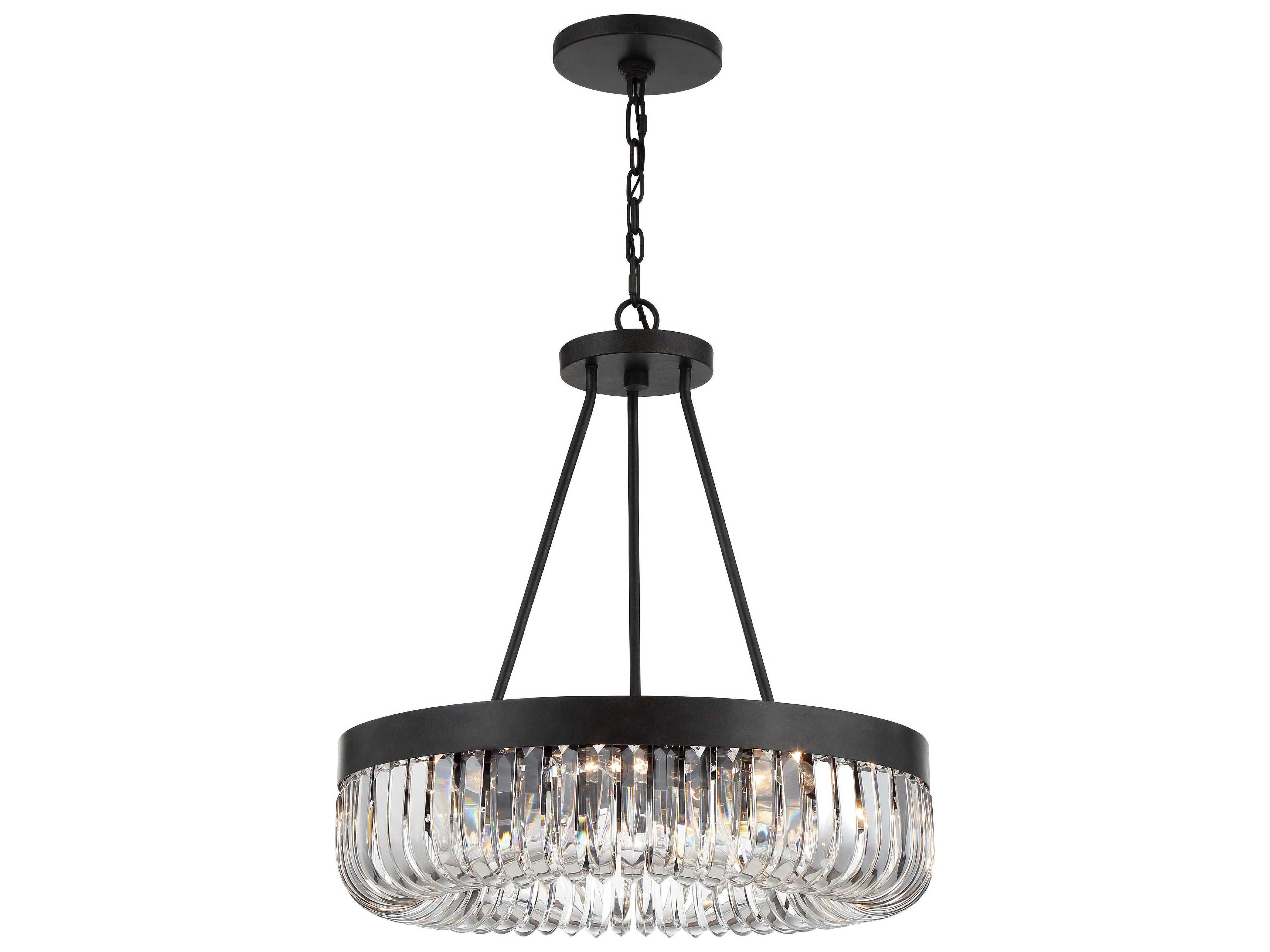 Alister 8-Light Charcoal Bronze Clear Glass Bowl Candelabra Chandelier