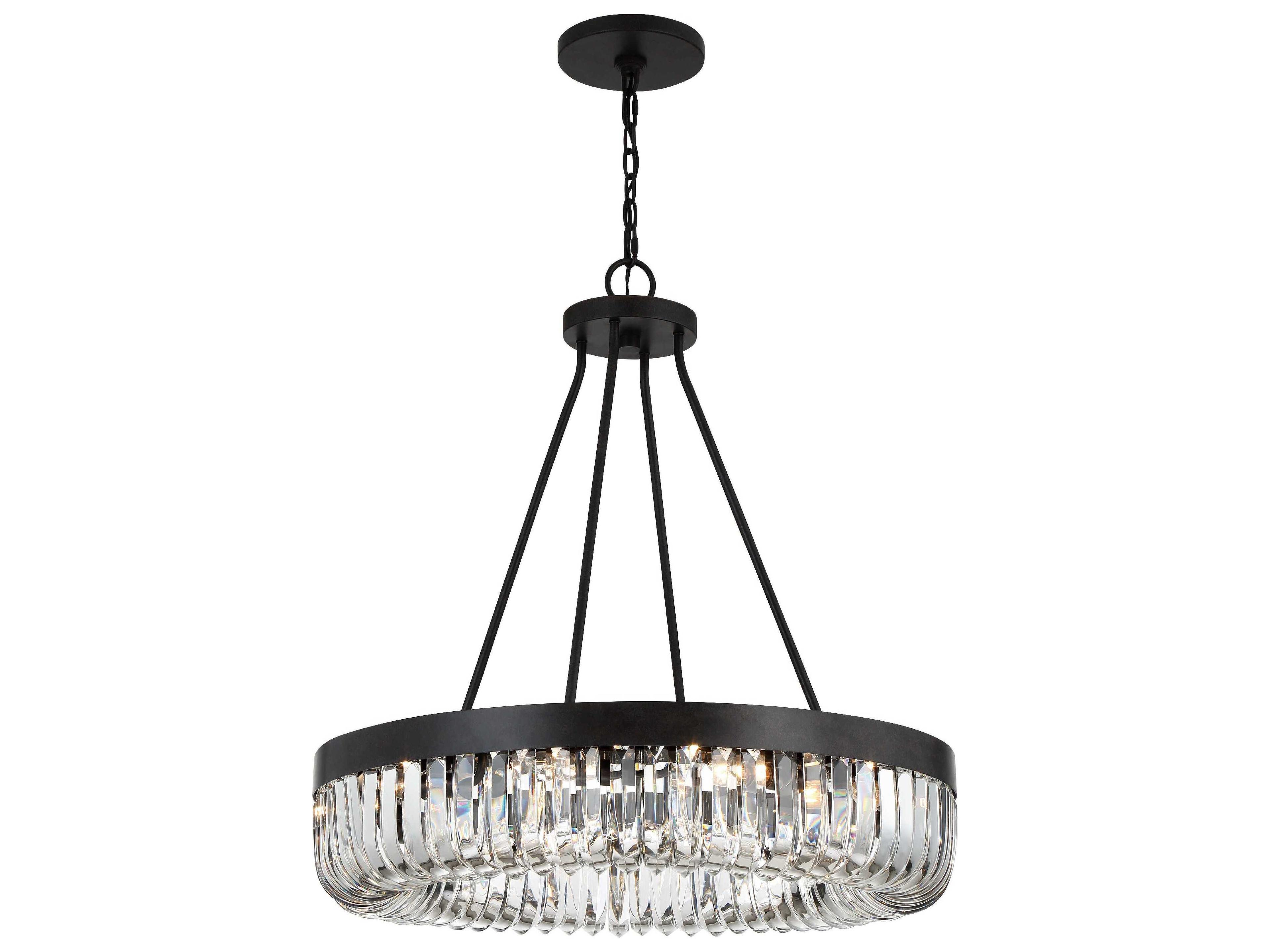 Alister 10-Light Charcoal Bronze Clear Glass Bowl Candelabra Chandelier