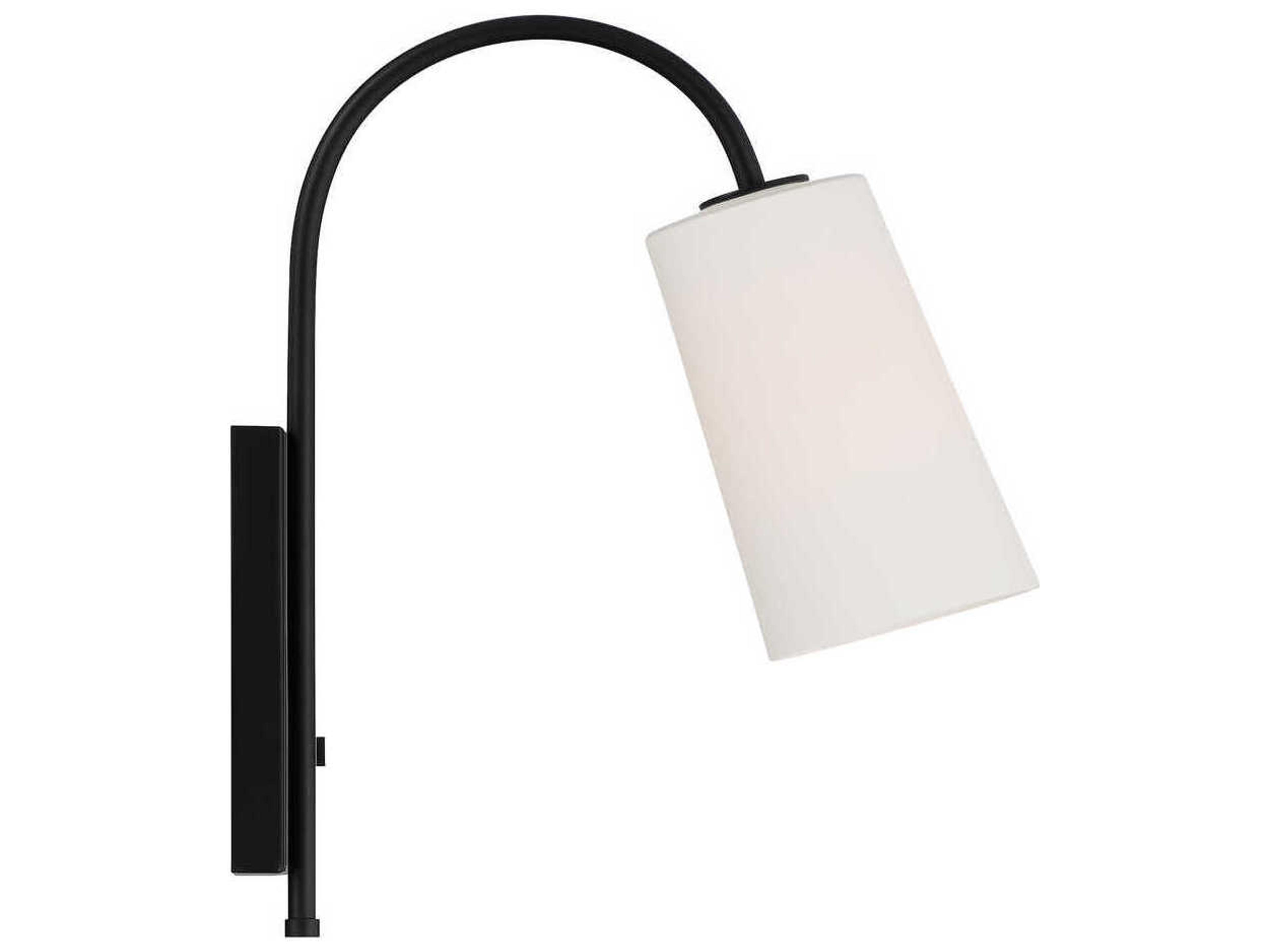Crystorama Alexa 1-Light Matte Black Glass Wall Sconce