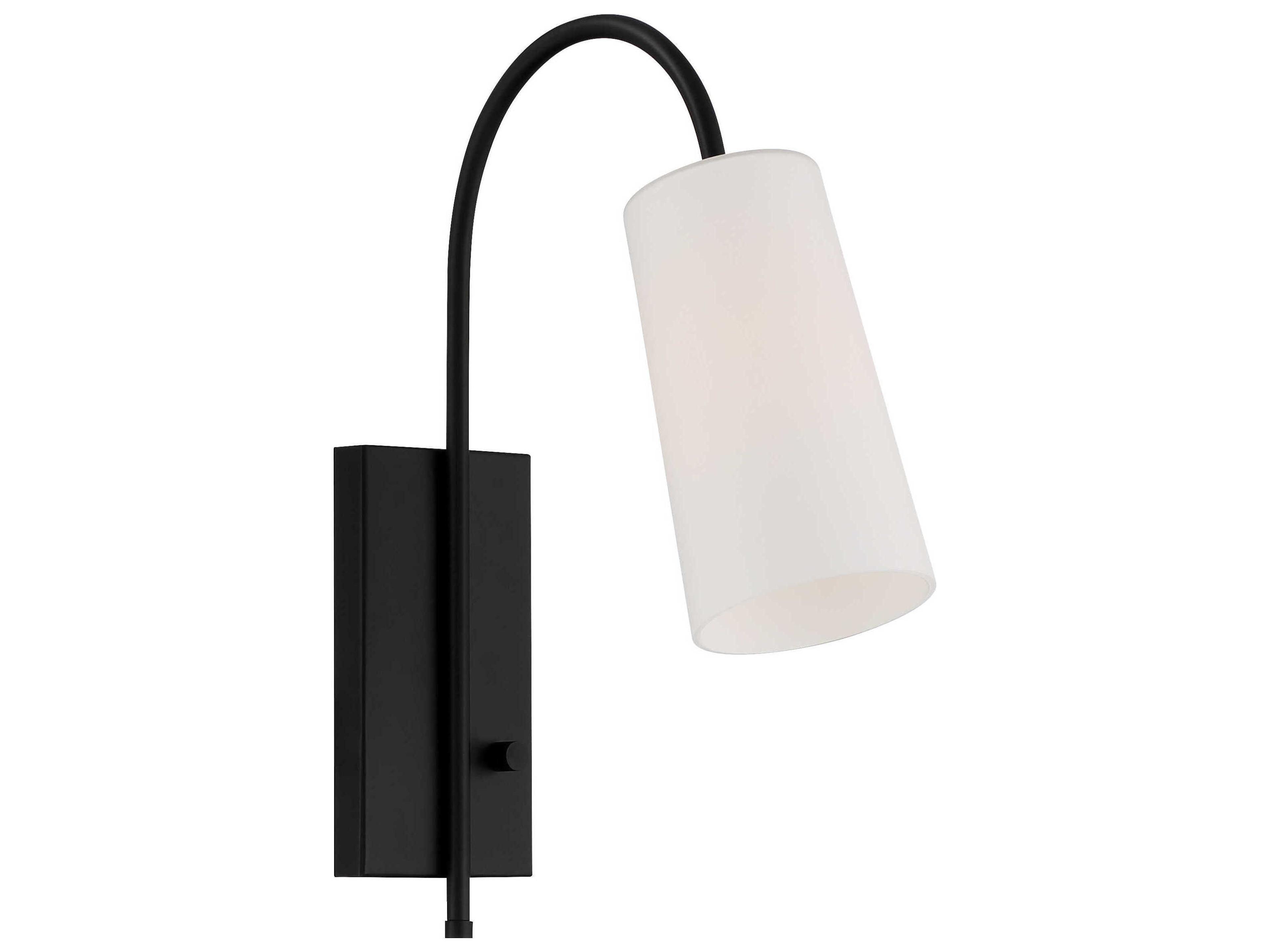 Crystorama Alexa 1-Light Matte Black Glass Wall Sconce