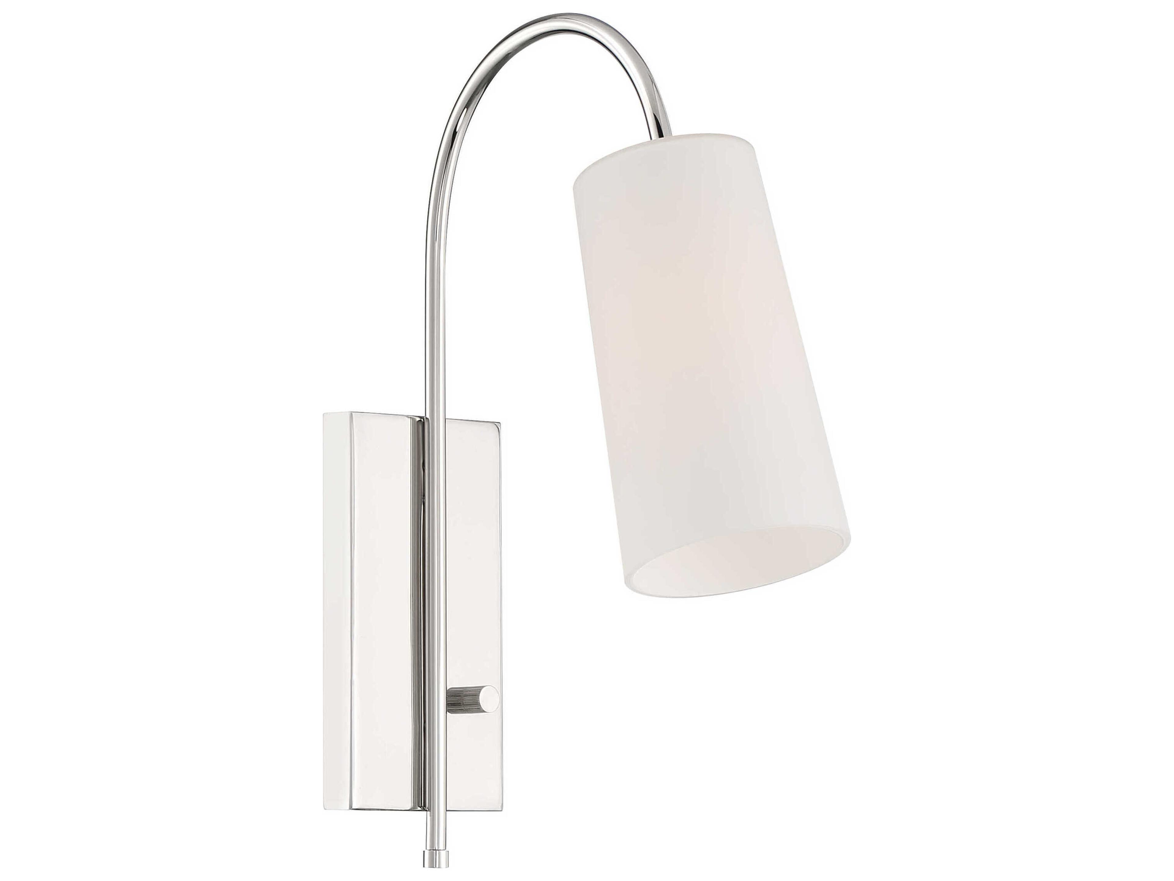 Crystorama Alexa 1-Light Polished Nickel Glass Wall Sconce