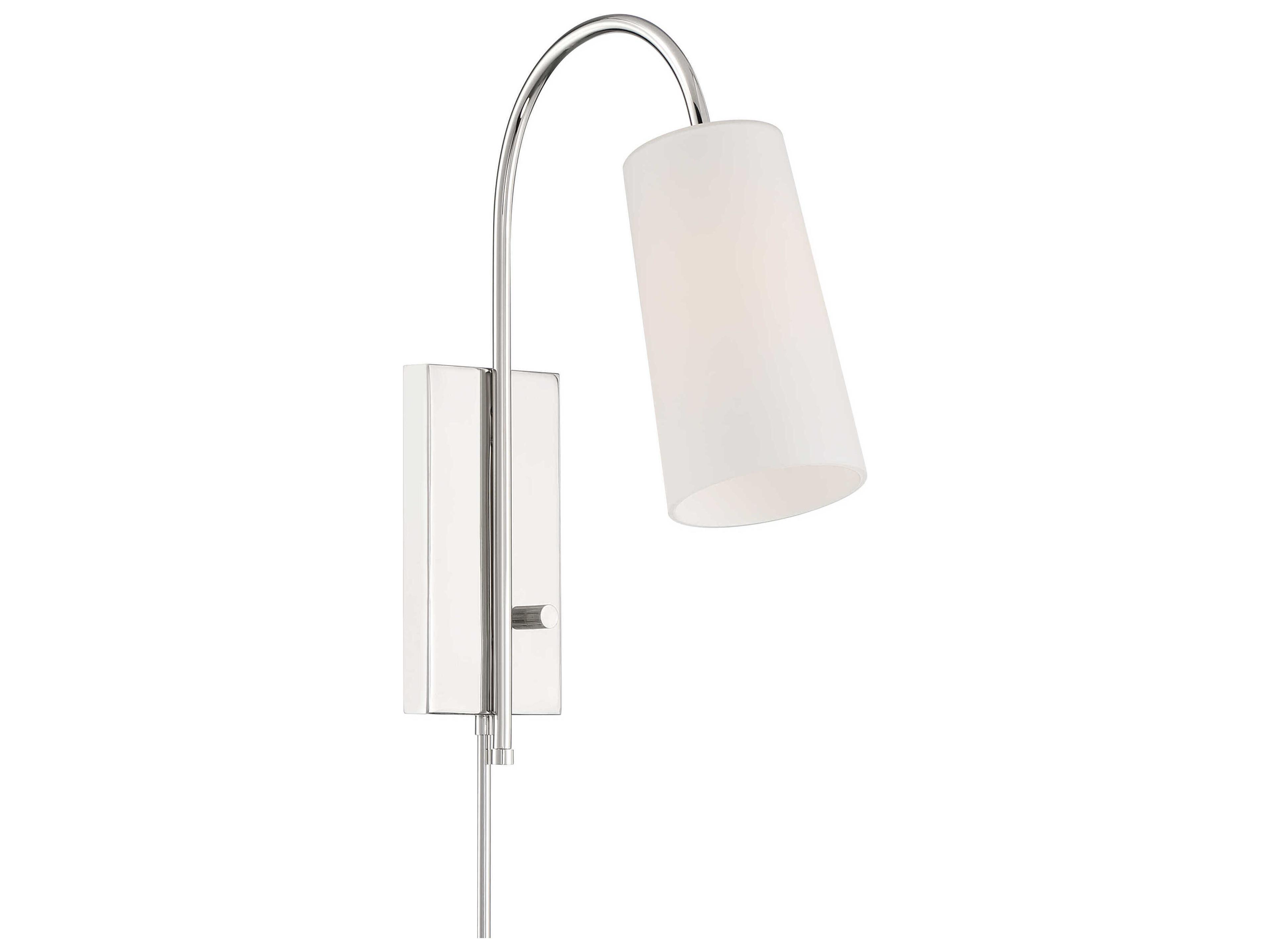 Crystorama Alexa 1-Light Polished Nickel Glass Wall Sconce
