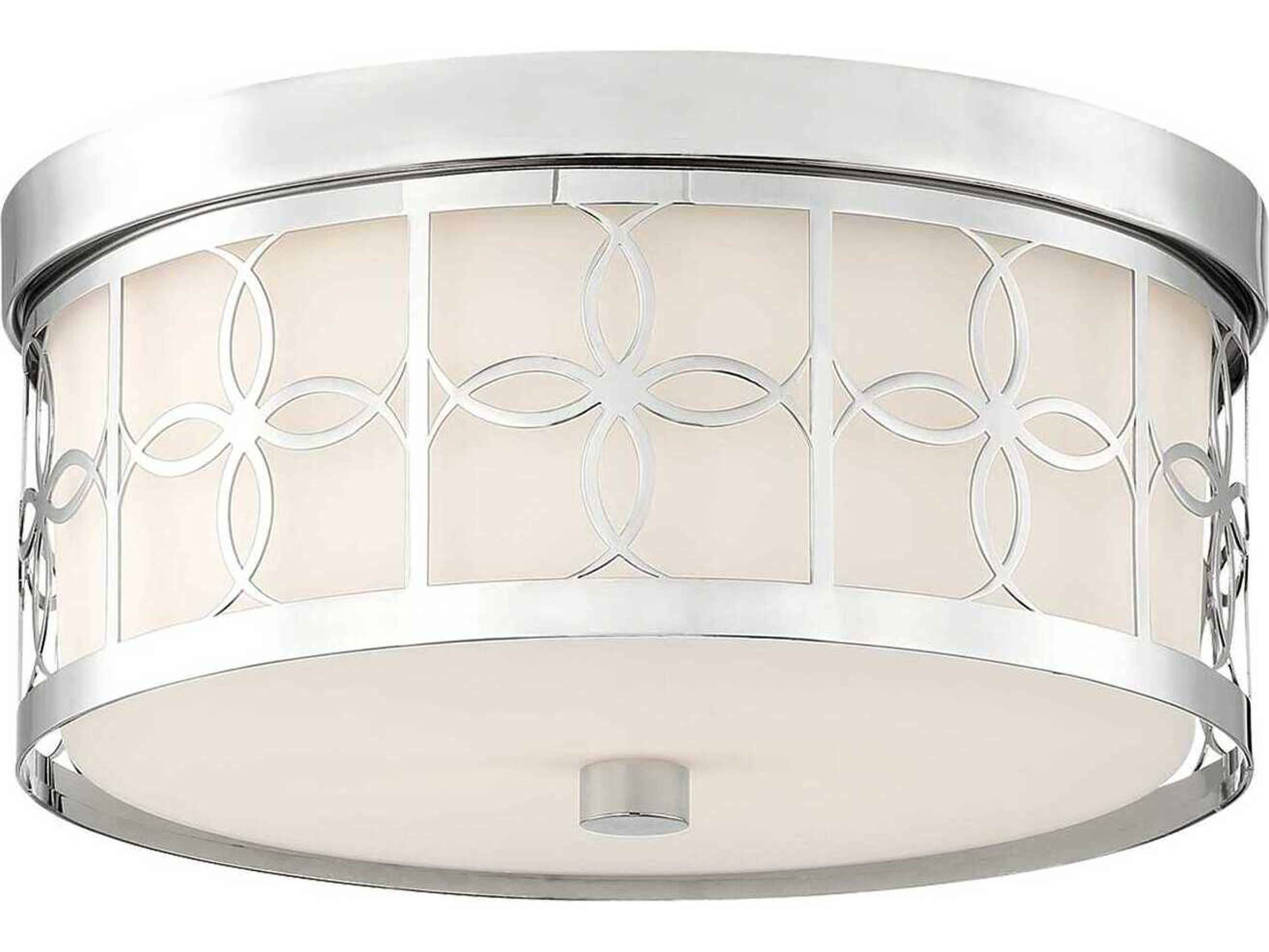 Anniversary 2-Light Steel Glass Drum Flush Mount