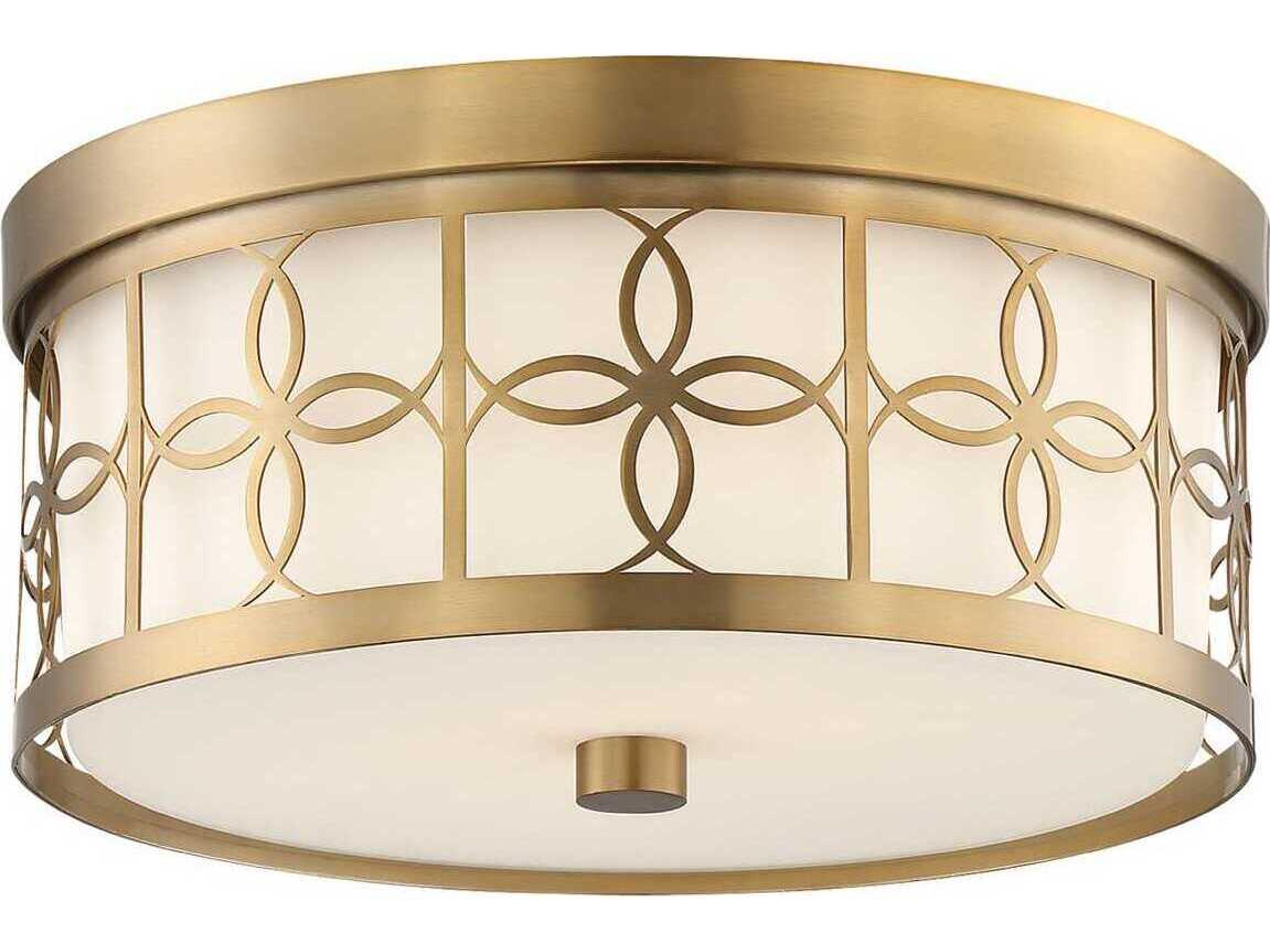 Crystorama Anniversary 2-Light Steel Glass Drum Flush Mount