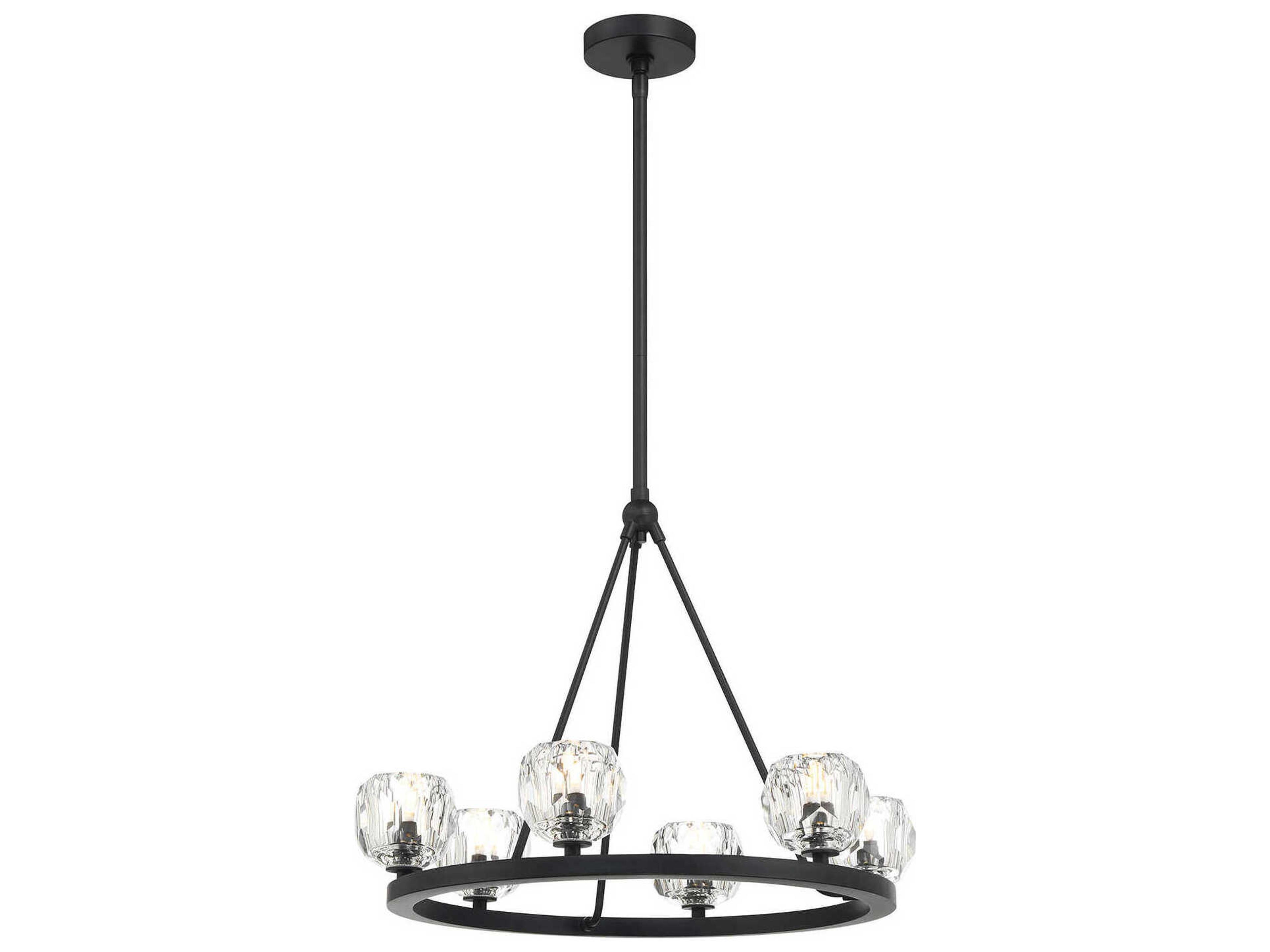 Aragon 6-Light Matte Black Chandelier