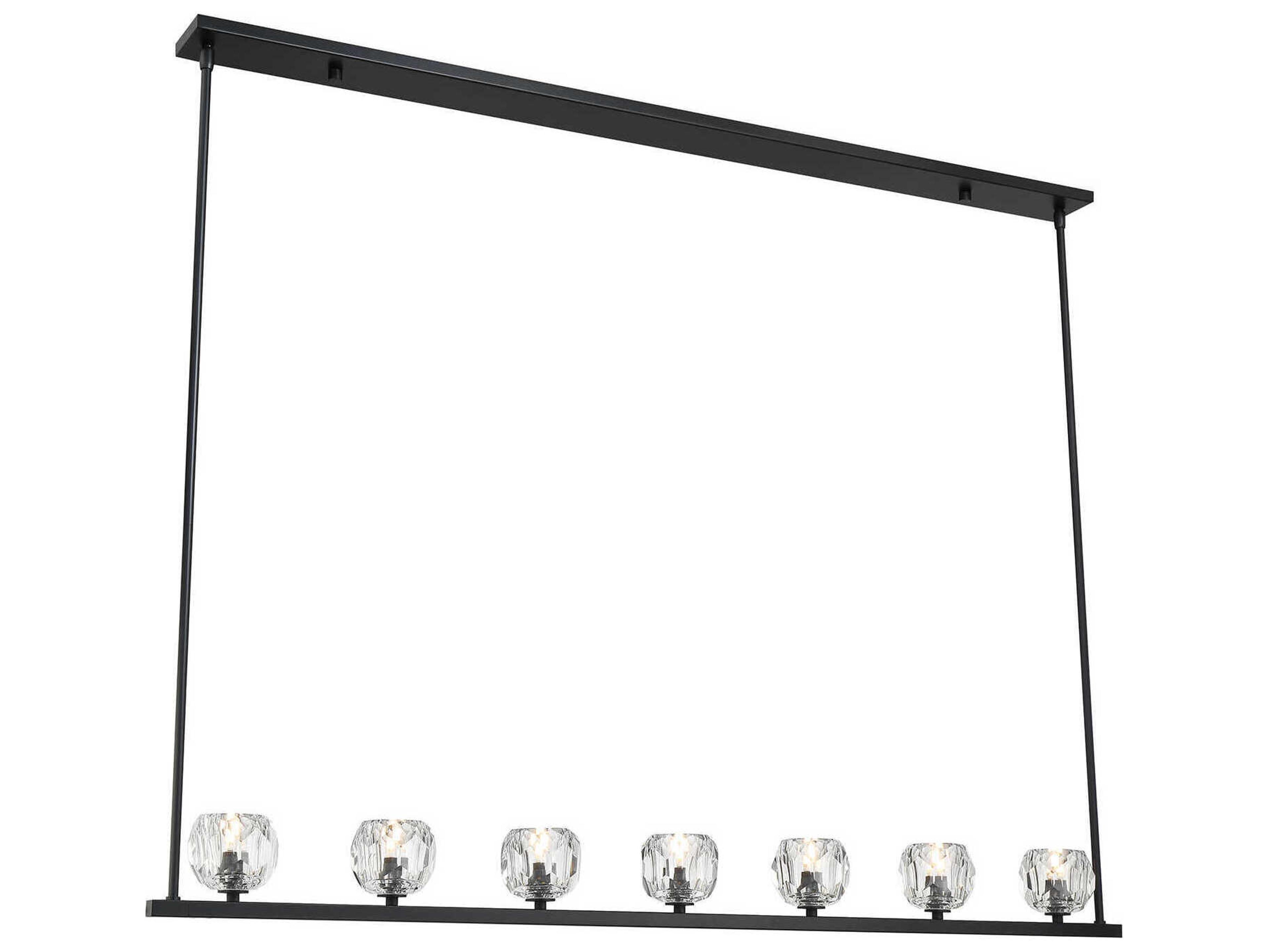 Aragon 7-Light Matte Black Linear Island Pendant