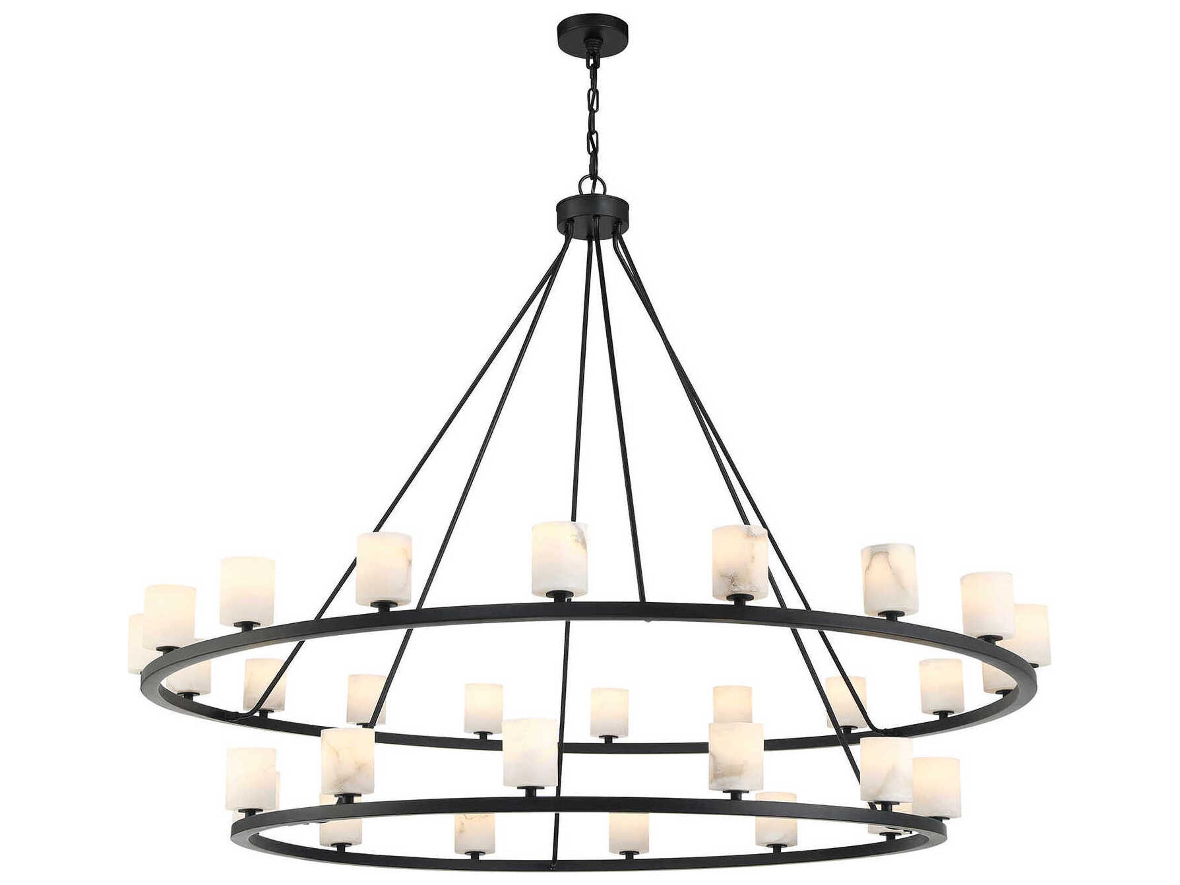 Aragon 30-Light Matte Black Tiered Chandelier
