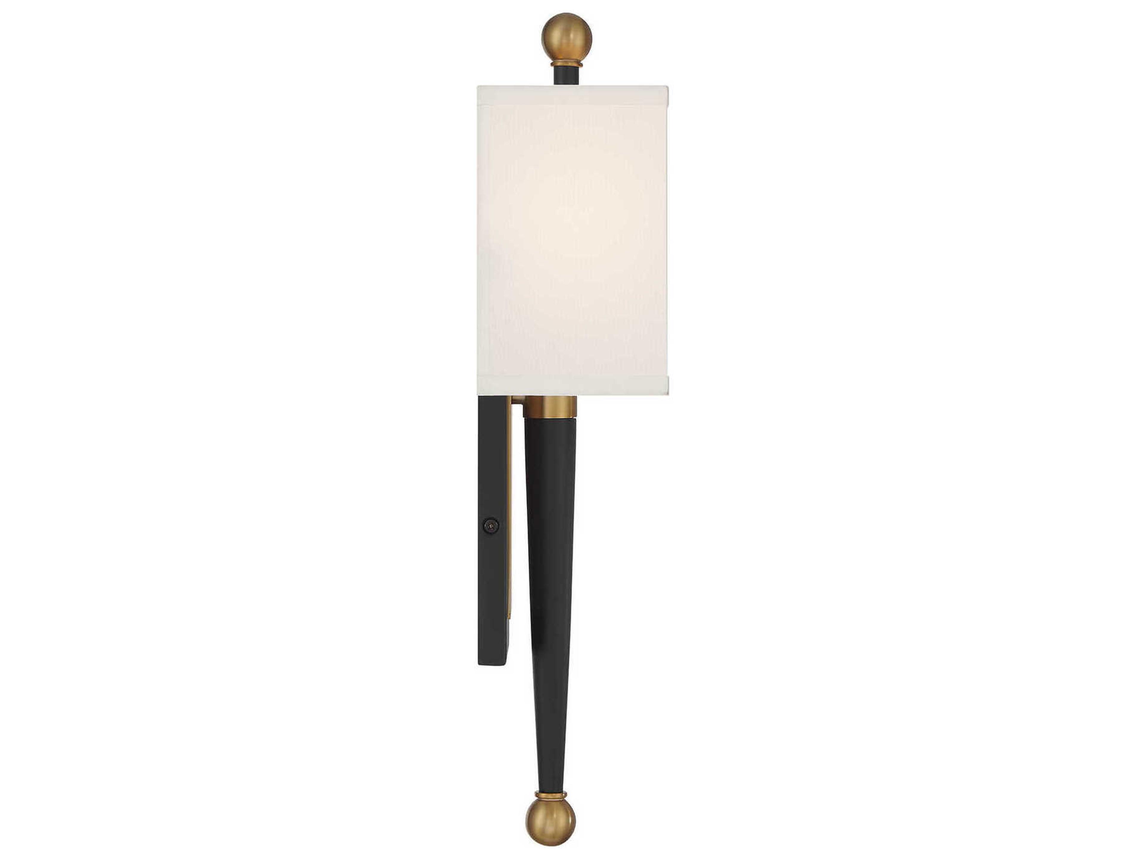 Crystorama Ardson 1-Light Matte Black Vibrant Gold Wall Sconce