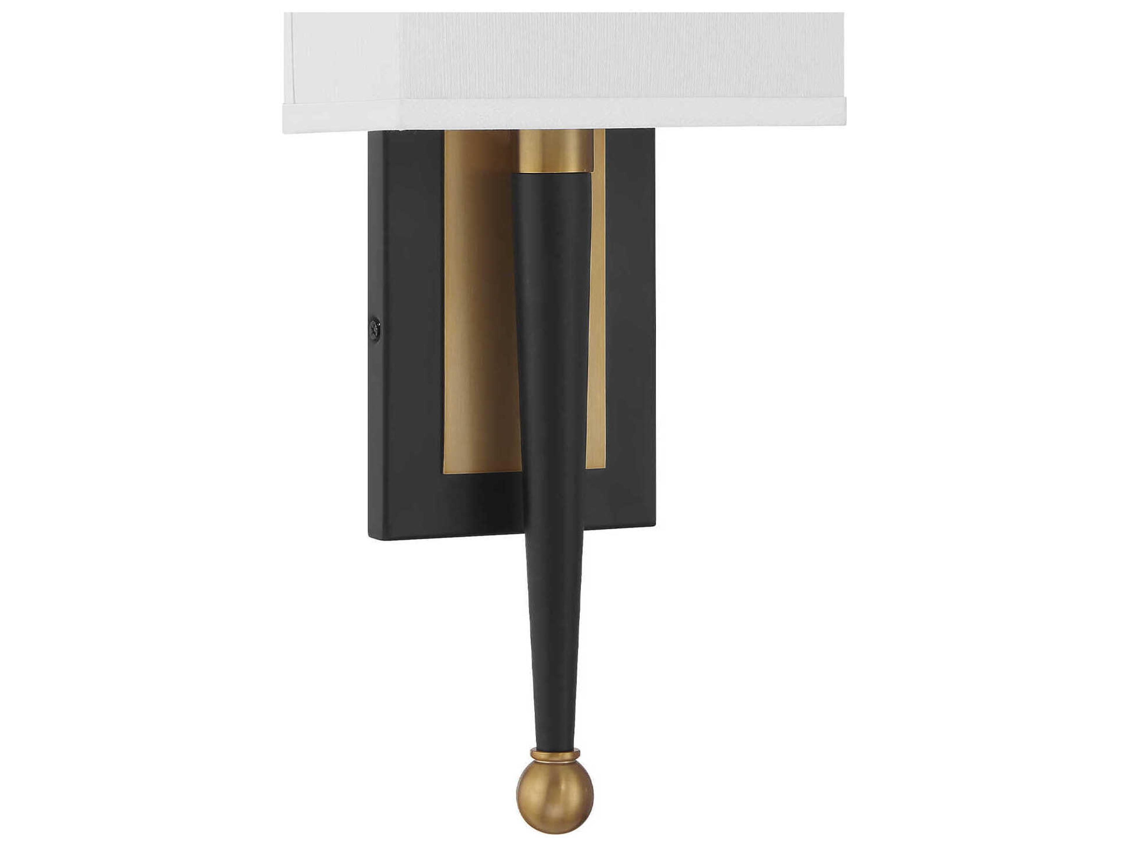 Crystorama Ardson 1-Light Matte Black Vibrant Gold Wall Sconce