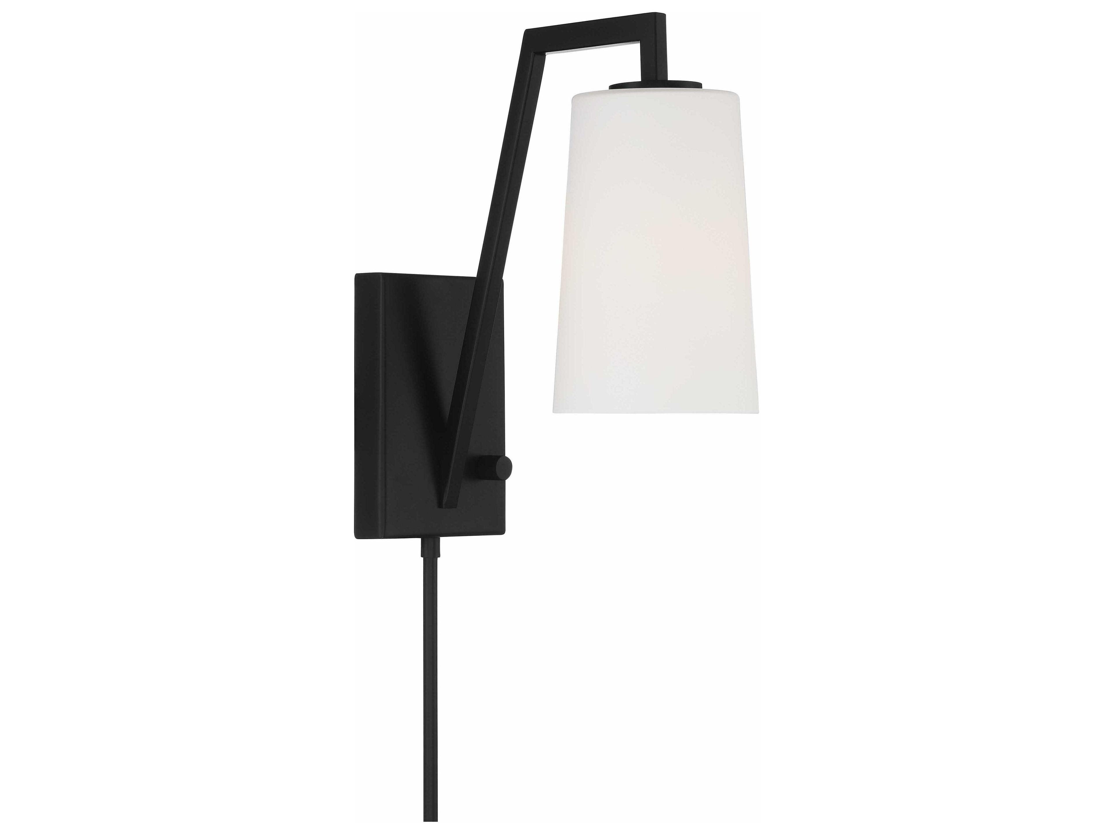 Avon 1-Light Matte Black Glass Wall Sconce