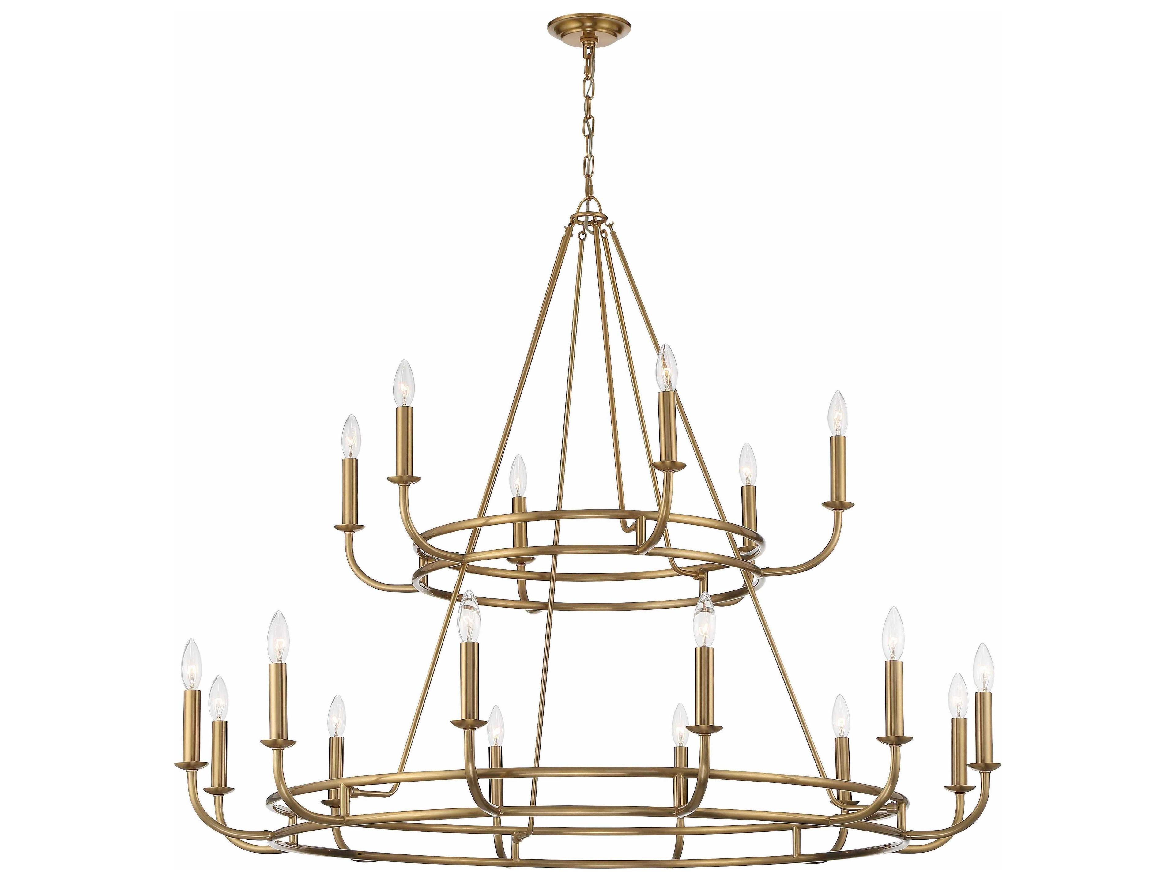 Bailey 18-Light8-Light Aged Brass Candelabra Tiered Chandelier