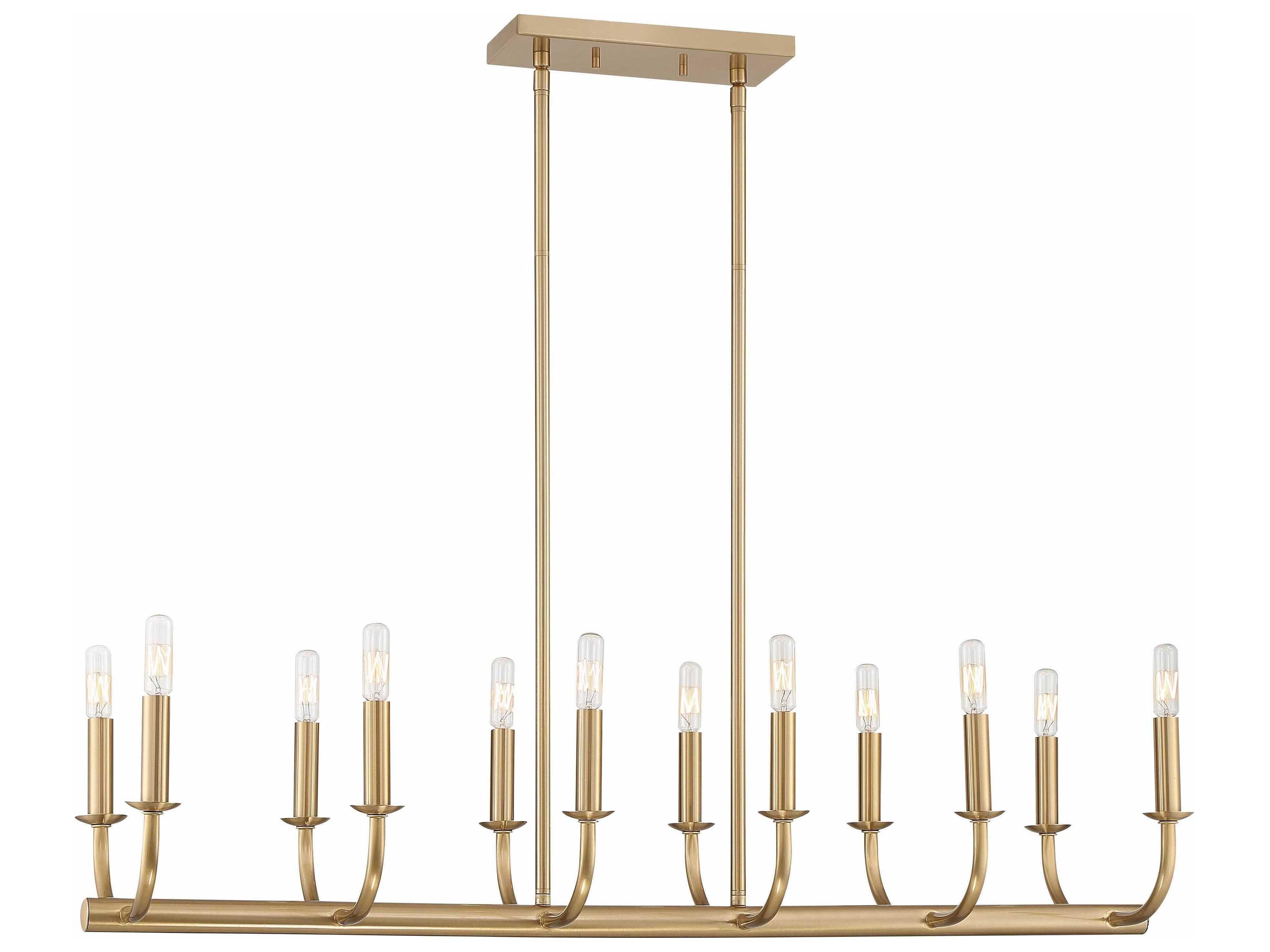Bailey 12-Light Aged Brass Linear Island Pendant