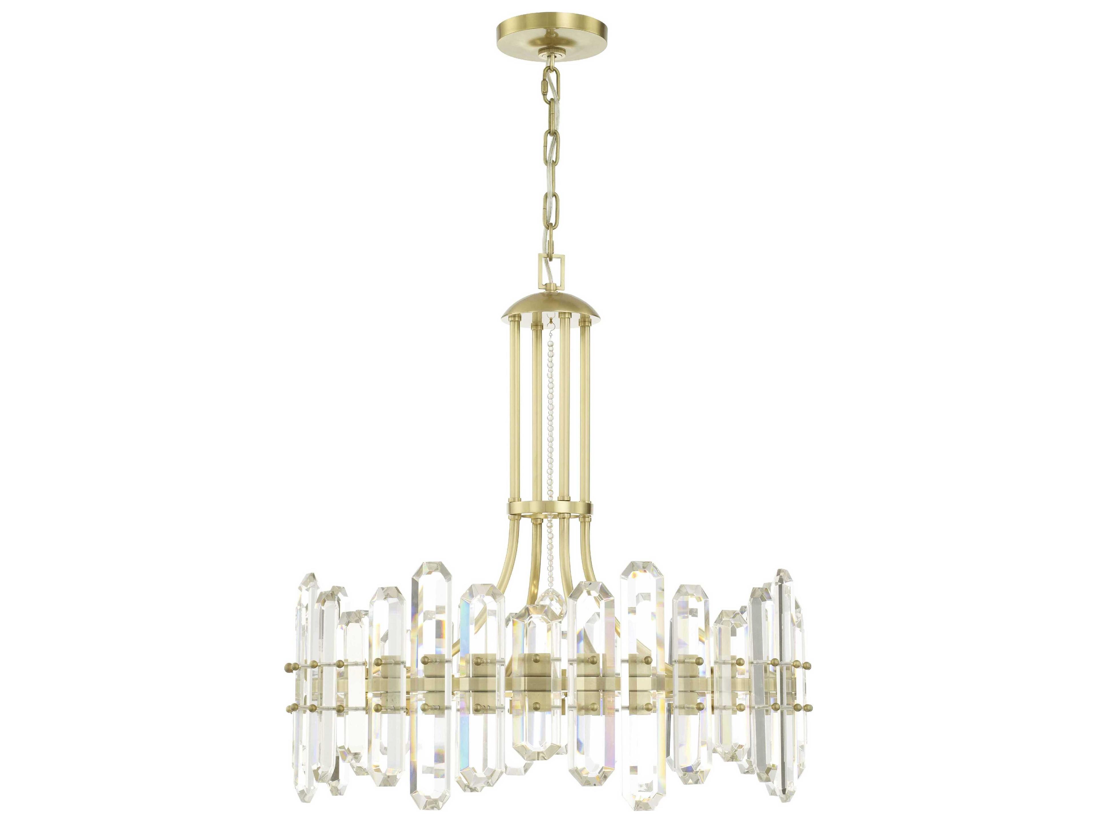 Bolton 8-Light Gold Crystal Candelabra Drum Chandelier