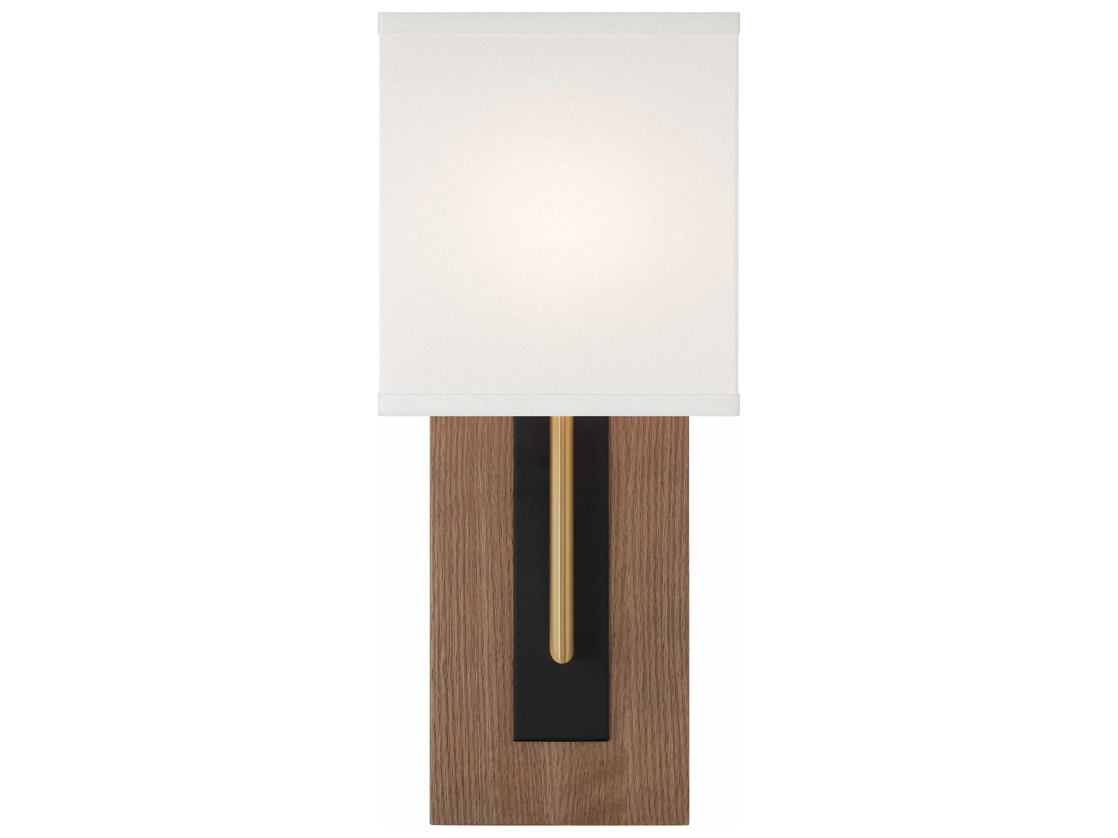 Crystorama Brent 1-Light Matte Black Vibrant Gold Wall Sconce