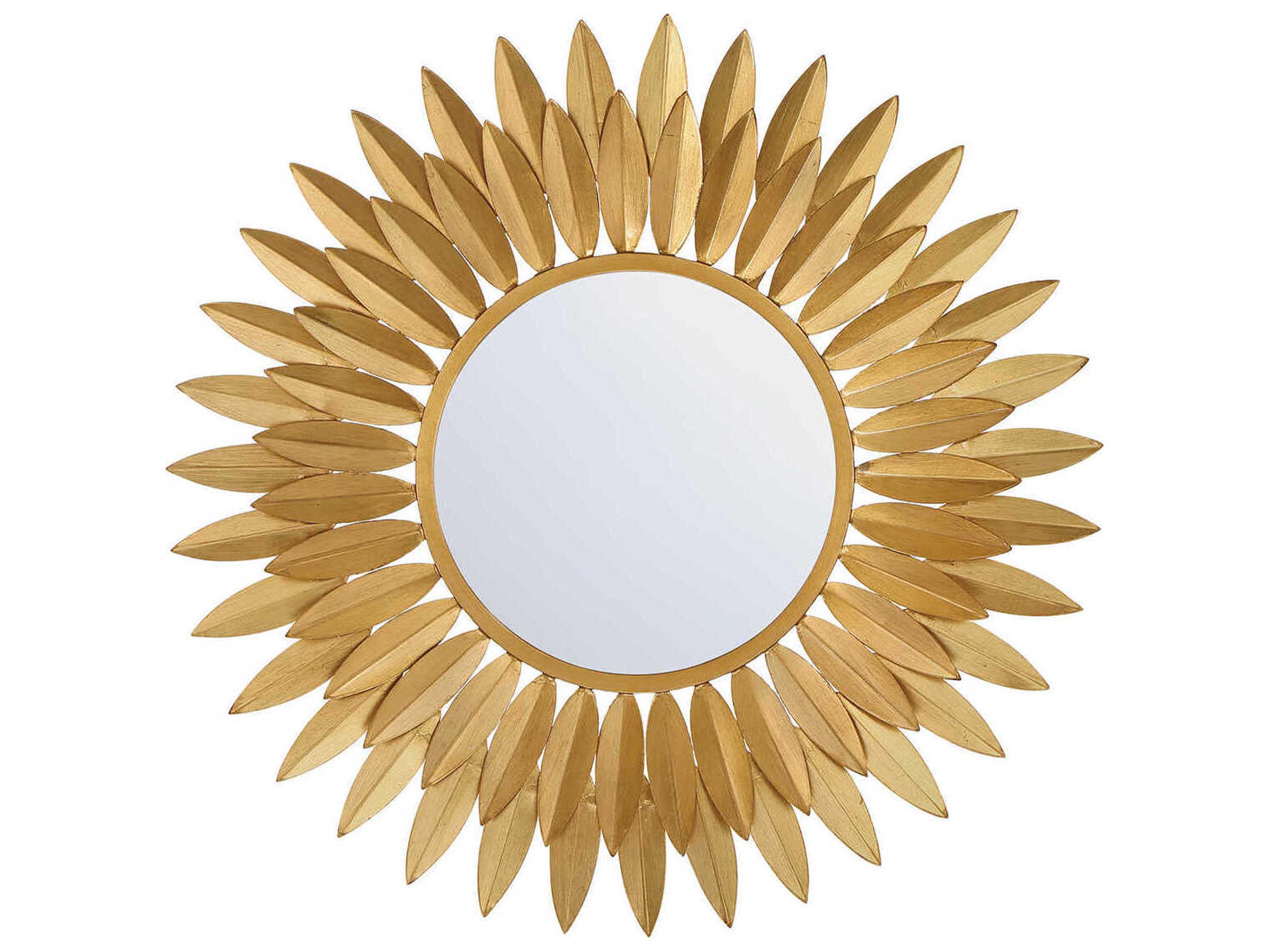 Broche Antique Gold Wall Mirror Sunburst
