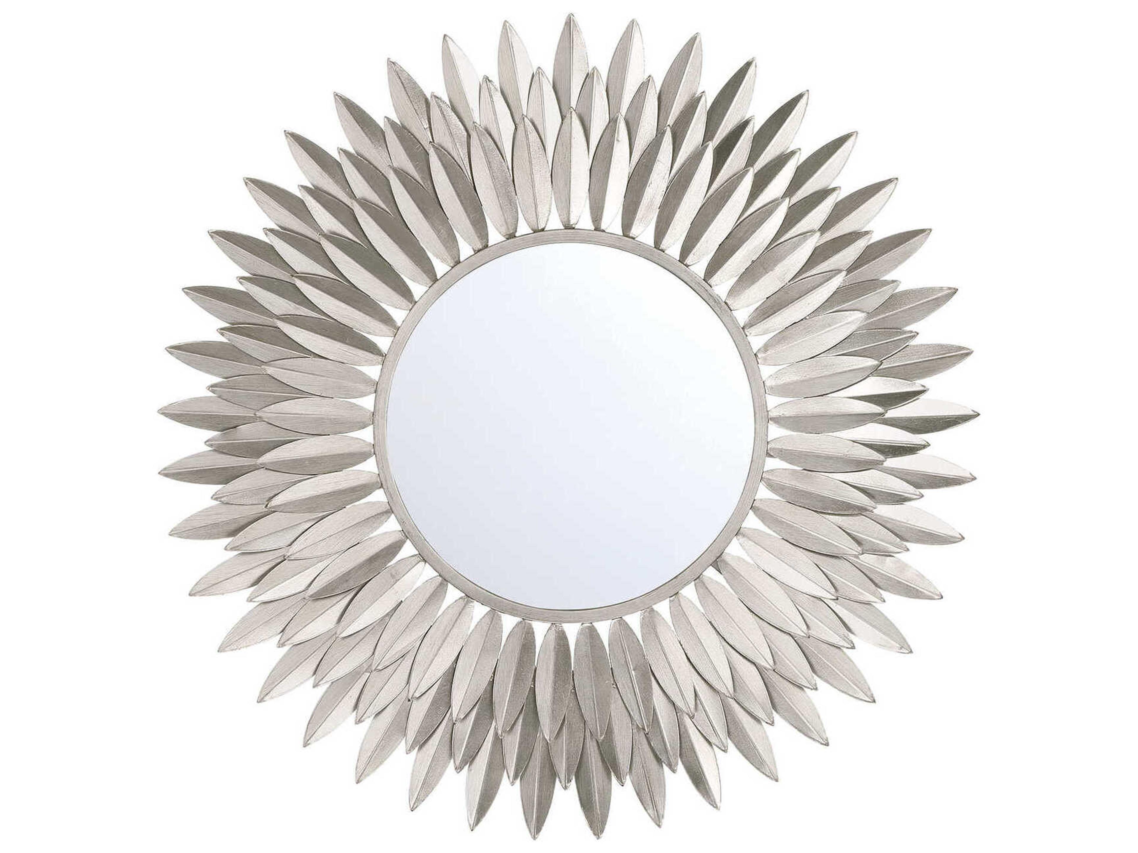 Broche Antique Silver Wall Mirror Sunburst