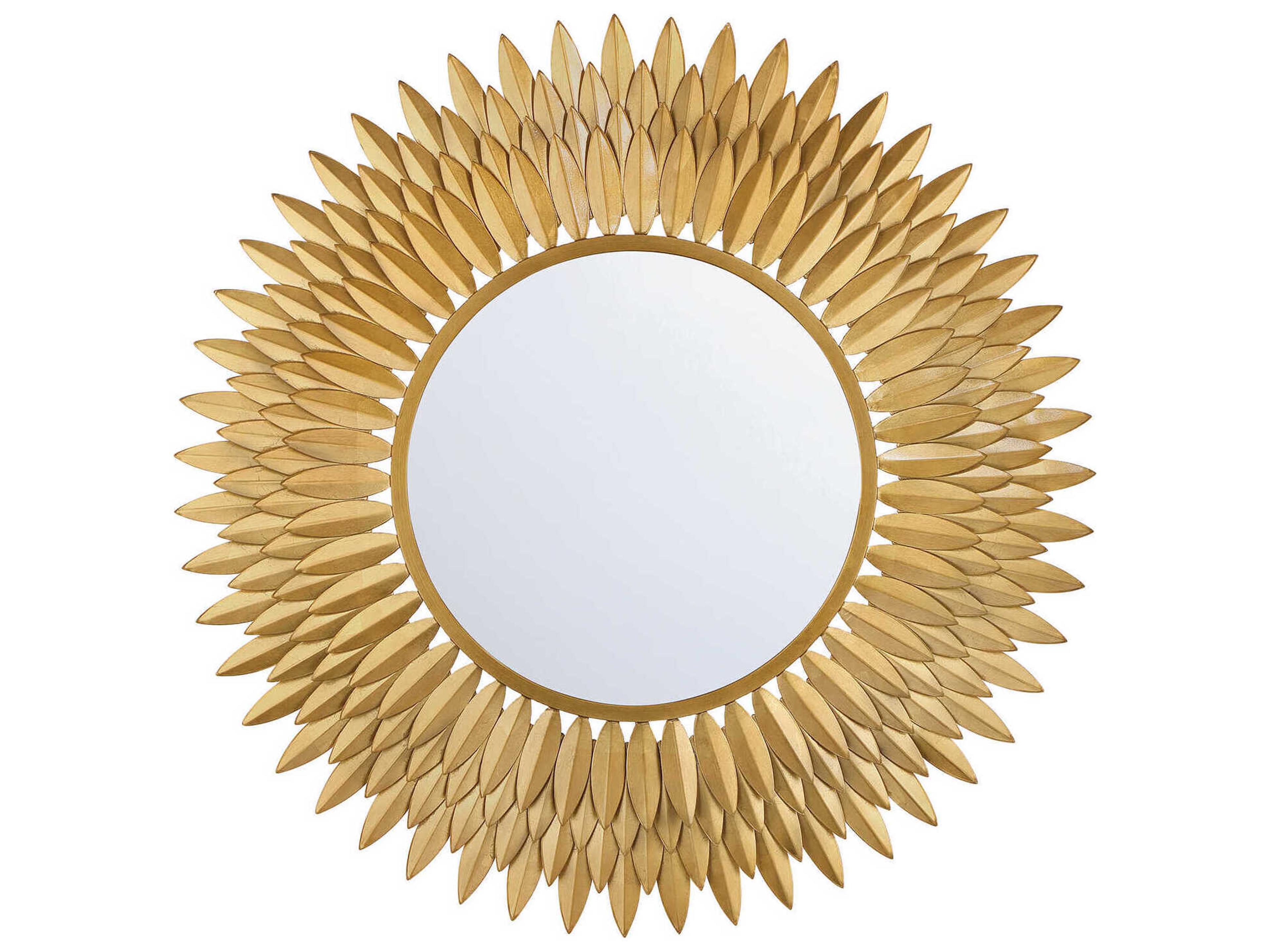 Broche Antique Gold Wall Mirror Sunburst
