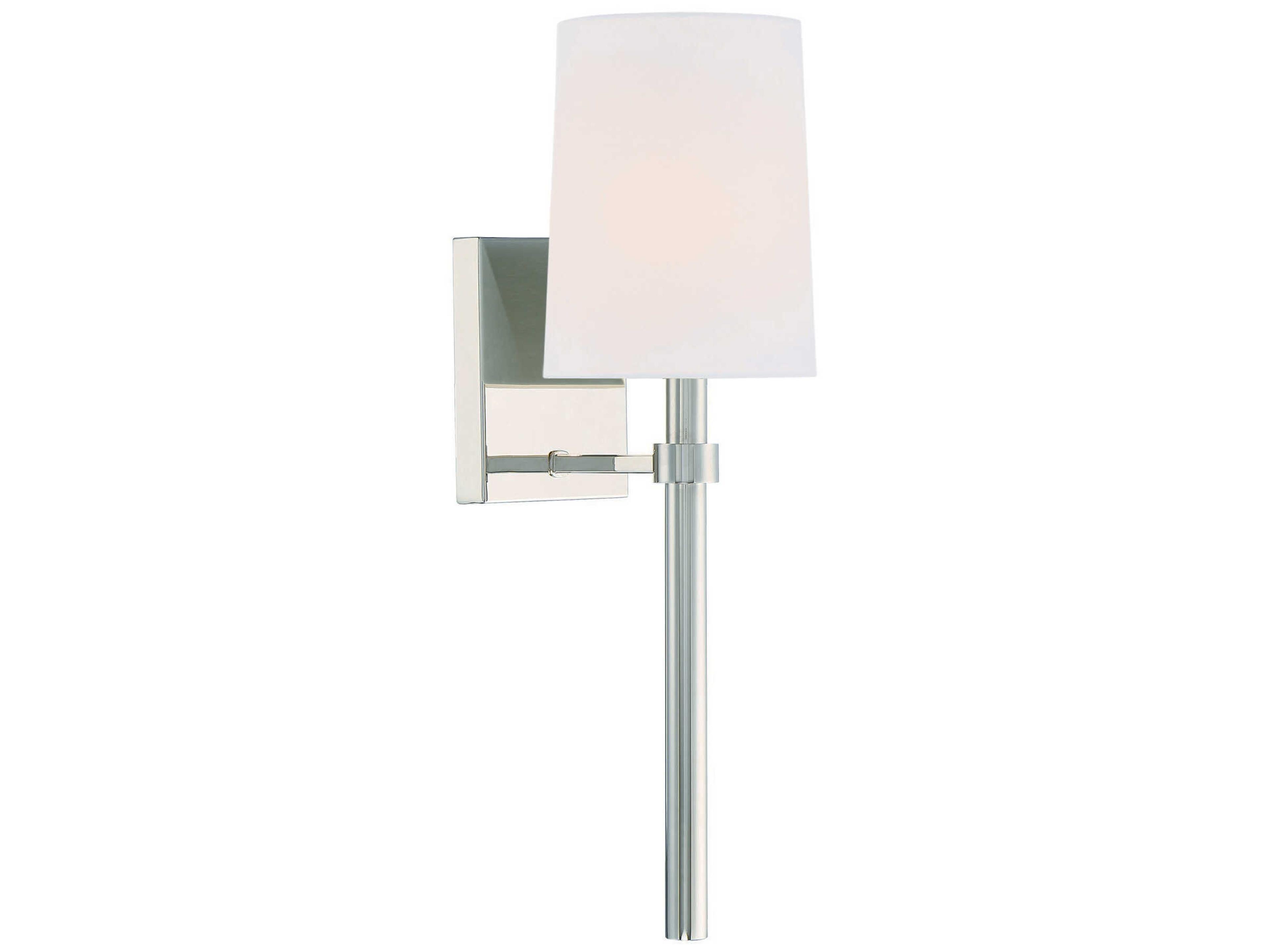 Crystorama Bromley 1-Light Nickel Wall Sconce