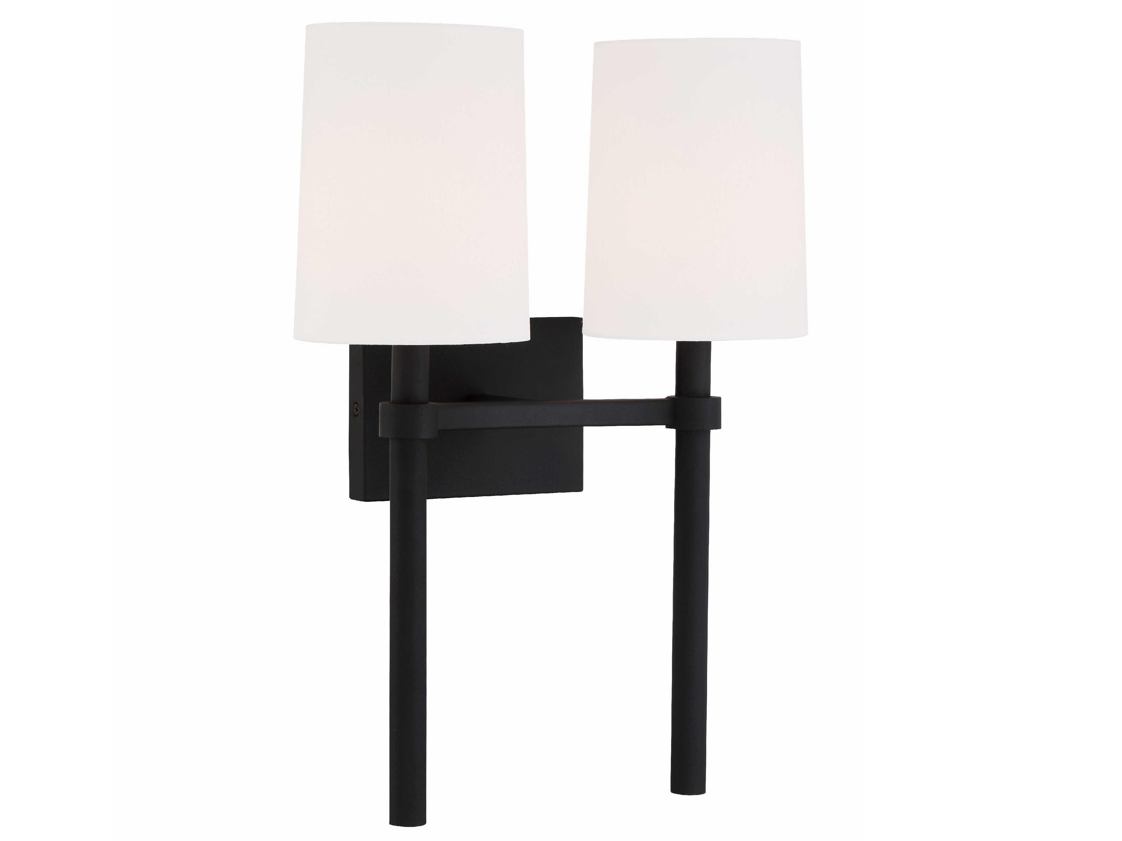 Crystorama Bromley 2-Light Black Forged Wall Sconce