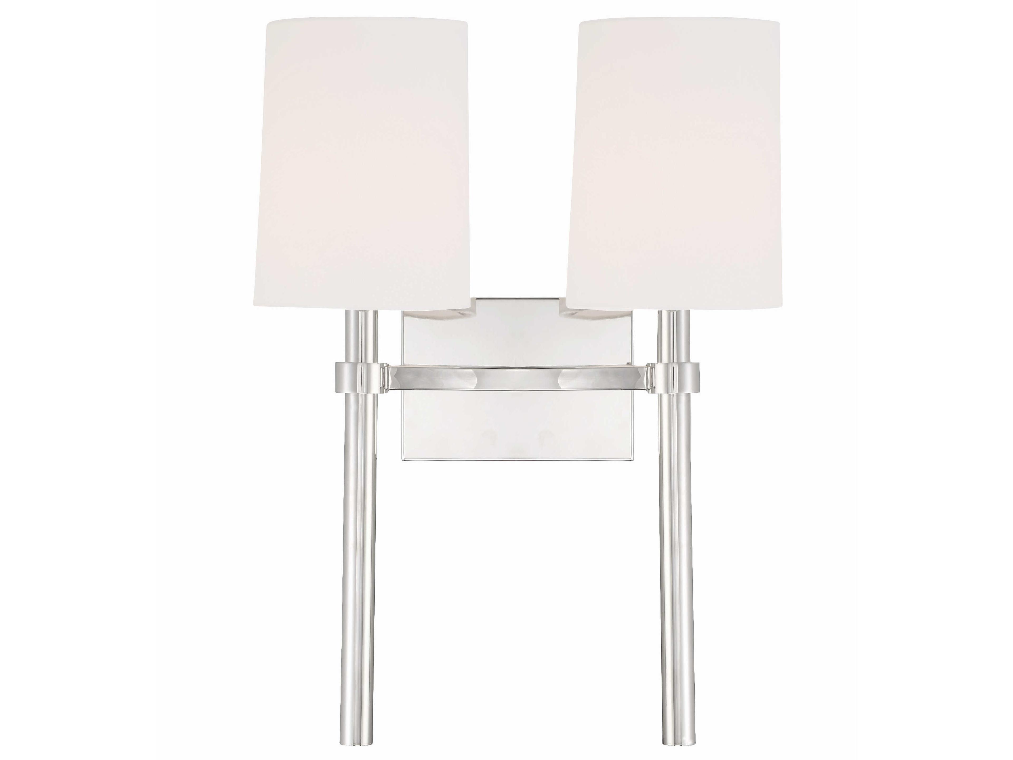 Bromley 2-Light Polished Nickel Wall Sconce