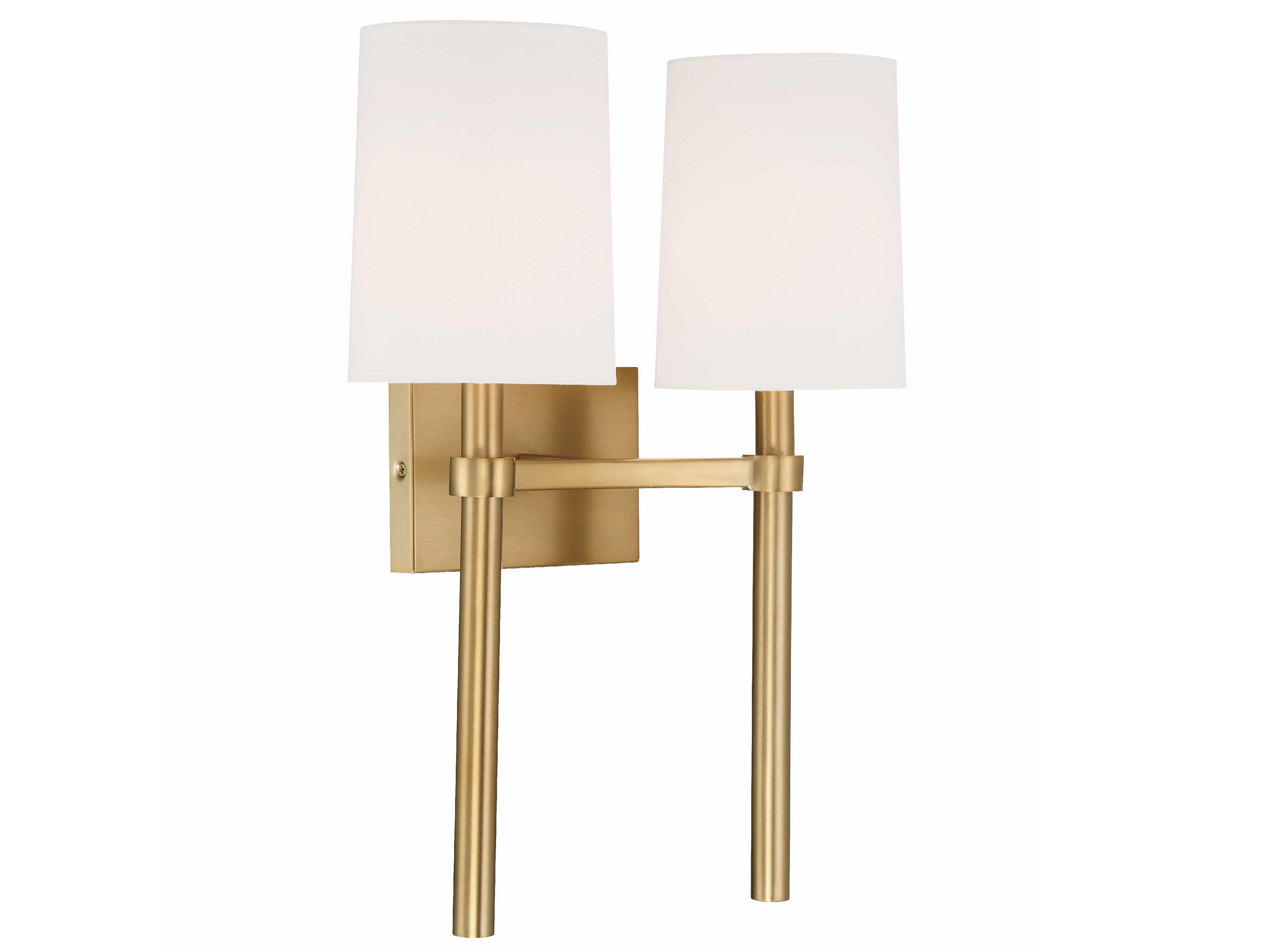 Crystorama Bromley 2-Light Vibrant Gold Wall Sconce