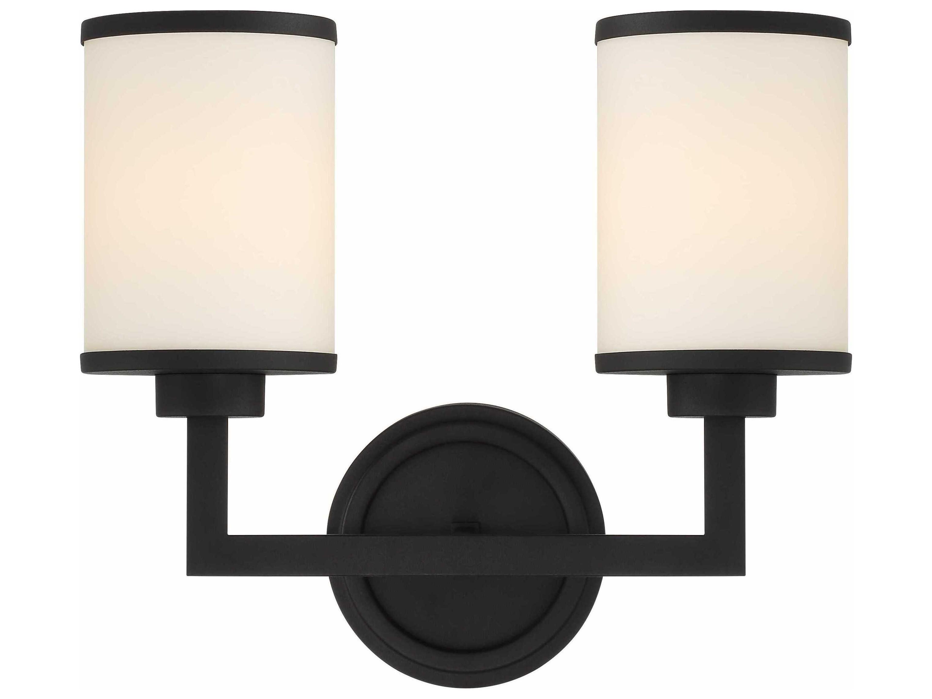 Bryant 2-Light Black Forged Glass Wall Sconce