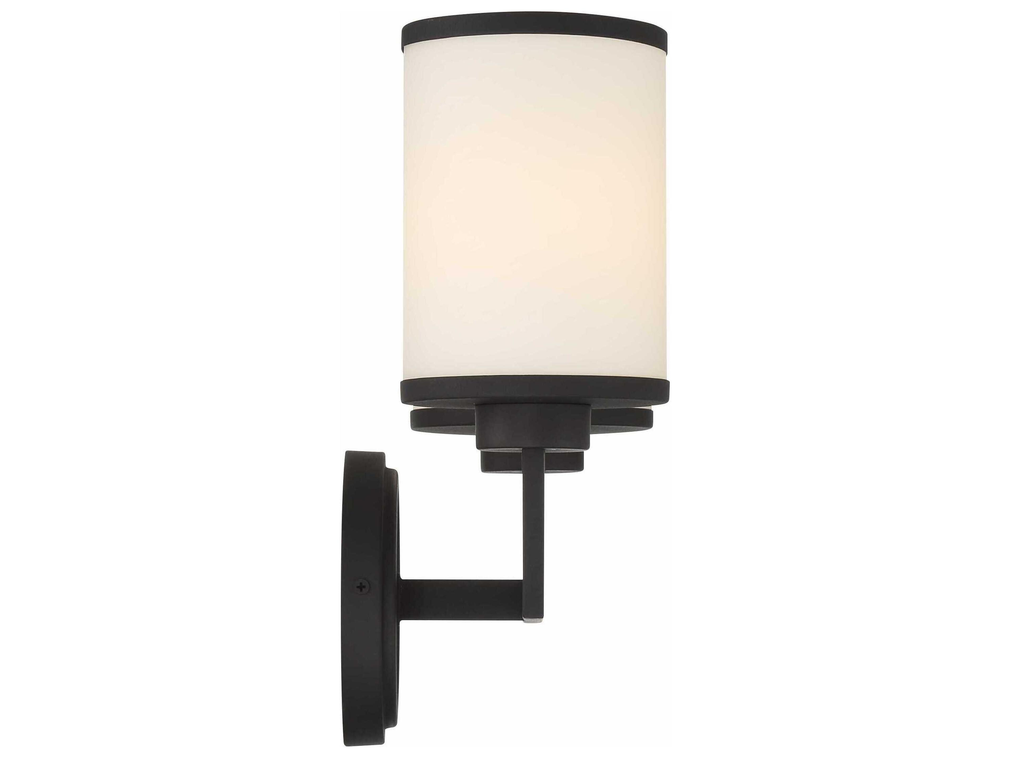 Crystorama Bryant 2-Light Black Forged Glass Wall Sconce