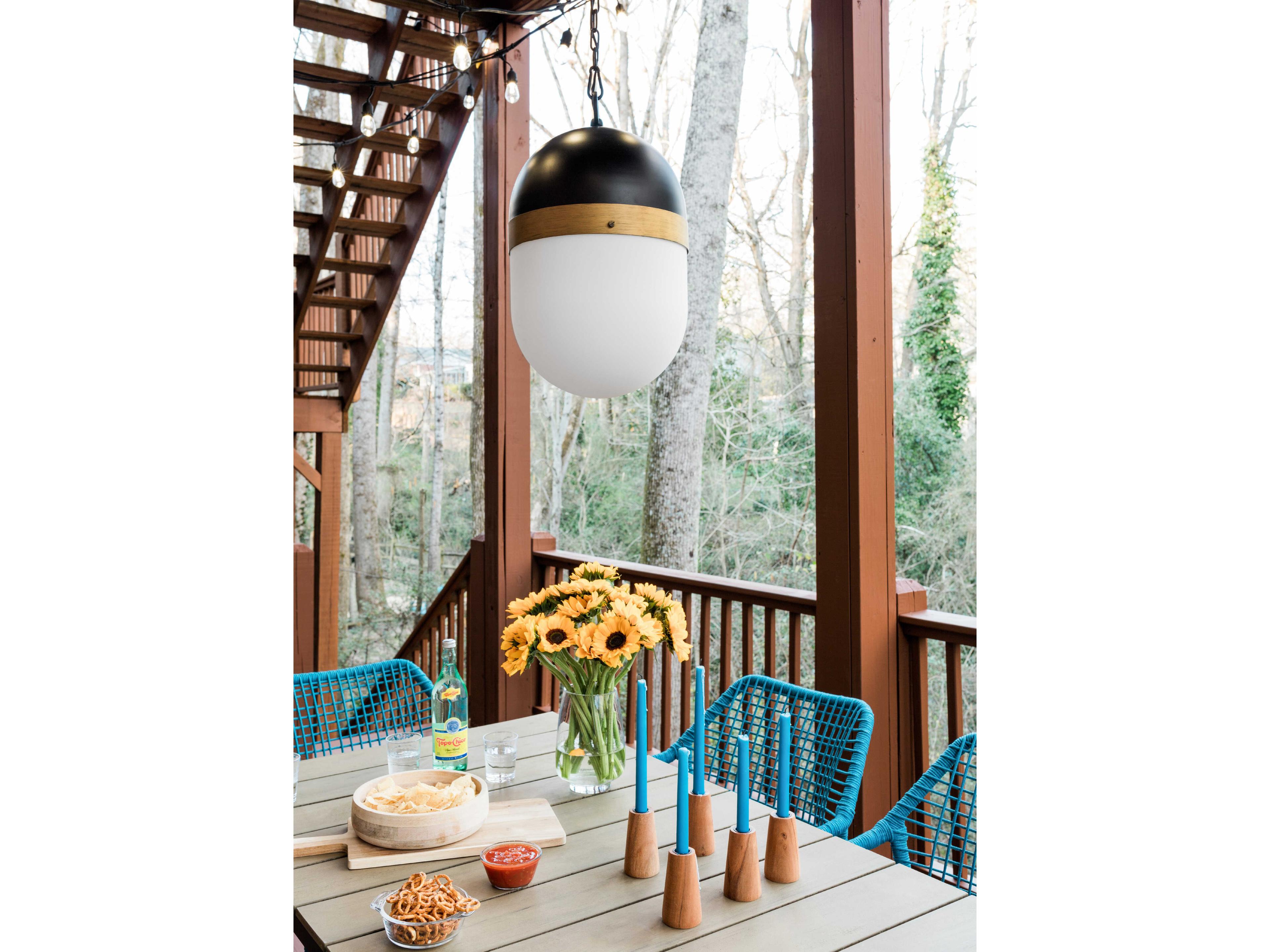 Crystorama Capsule Glass Outdoor Hanging Light