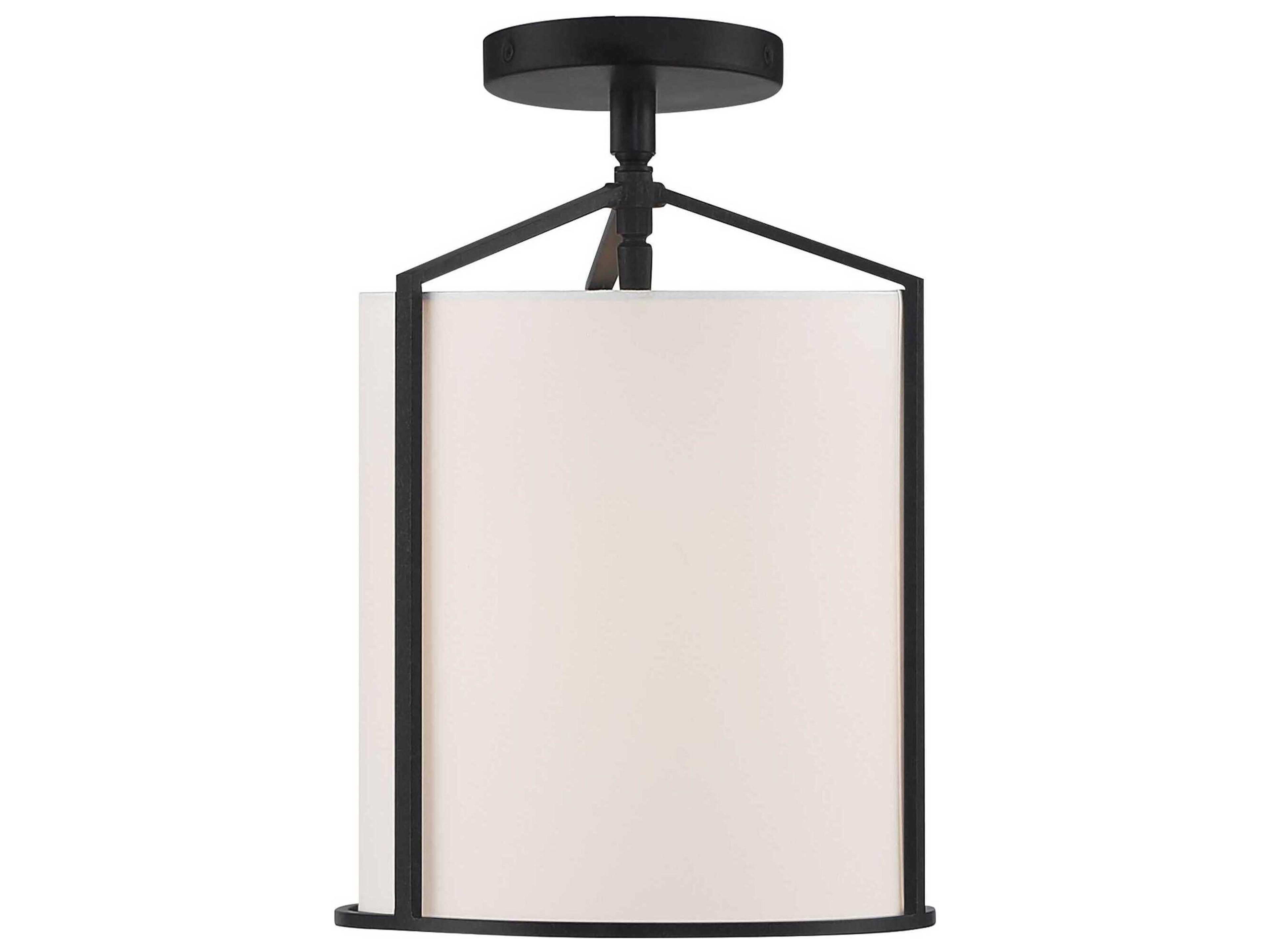 Carlyn 1-Light Black Drum Semi Flush Mount