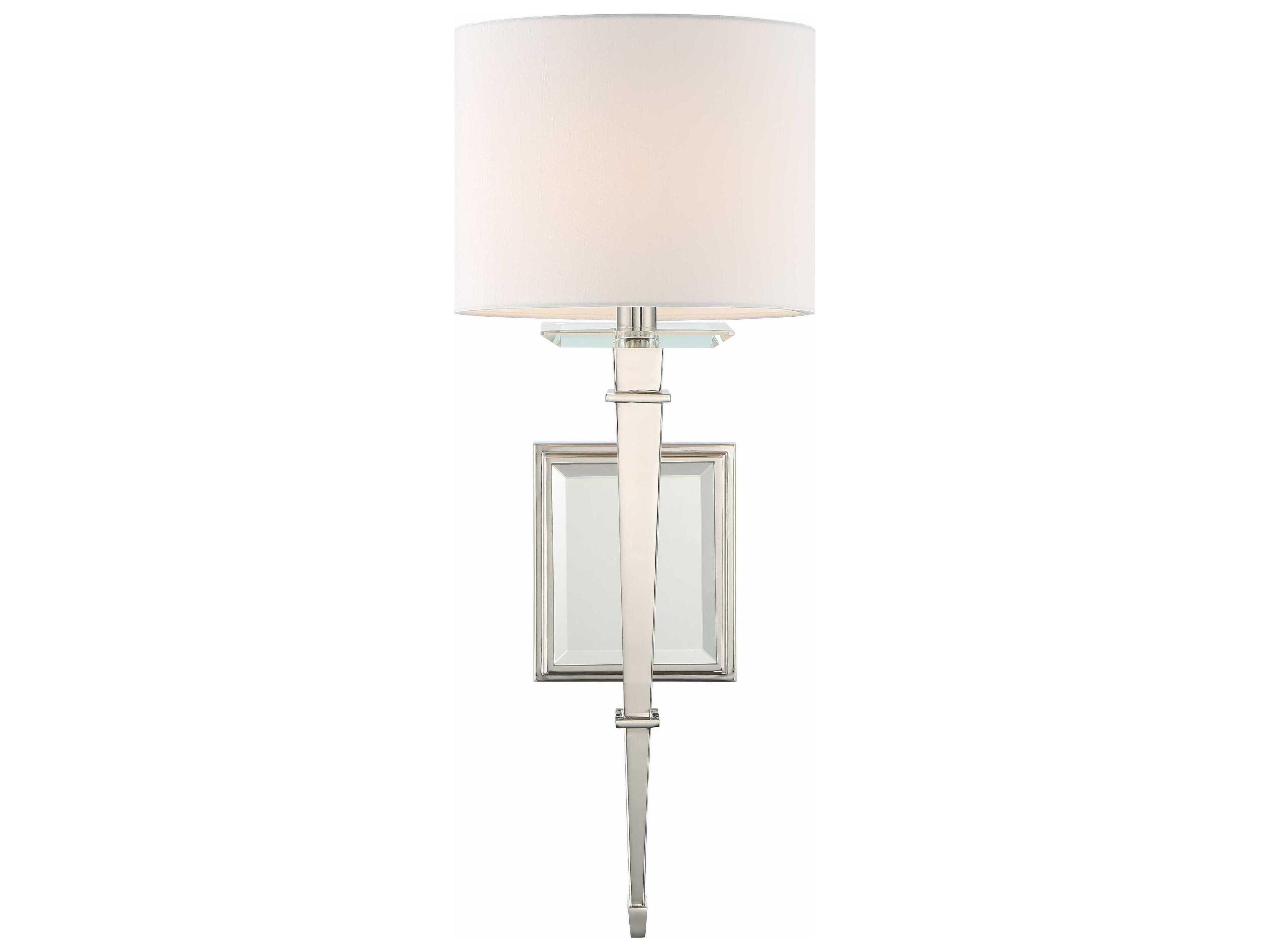 Crystorama Clifton 1-Light Brass Glass Wall Sconce