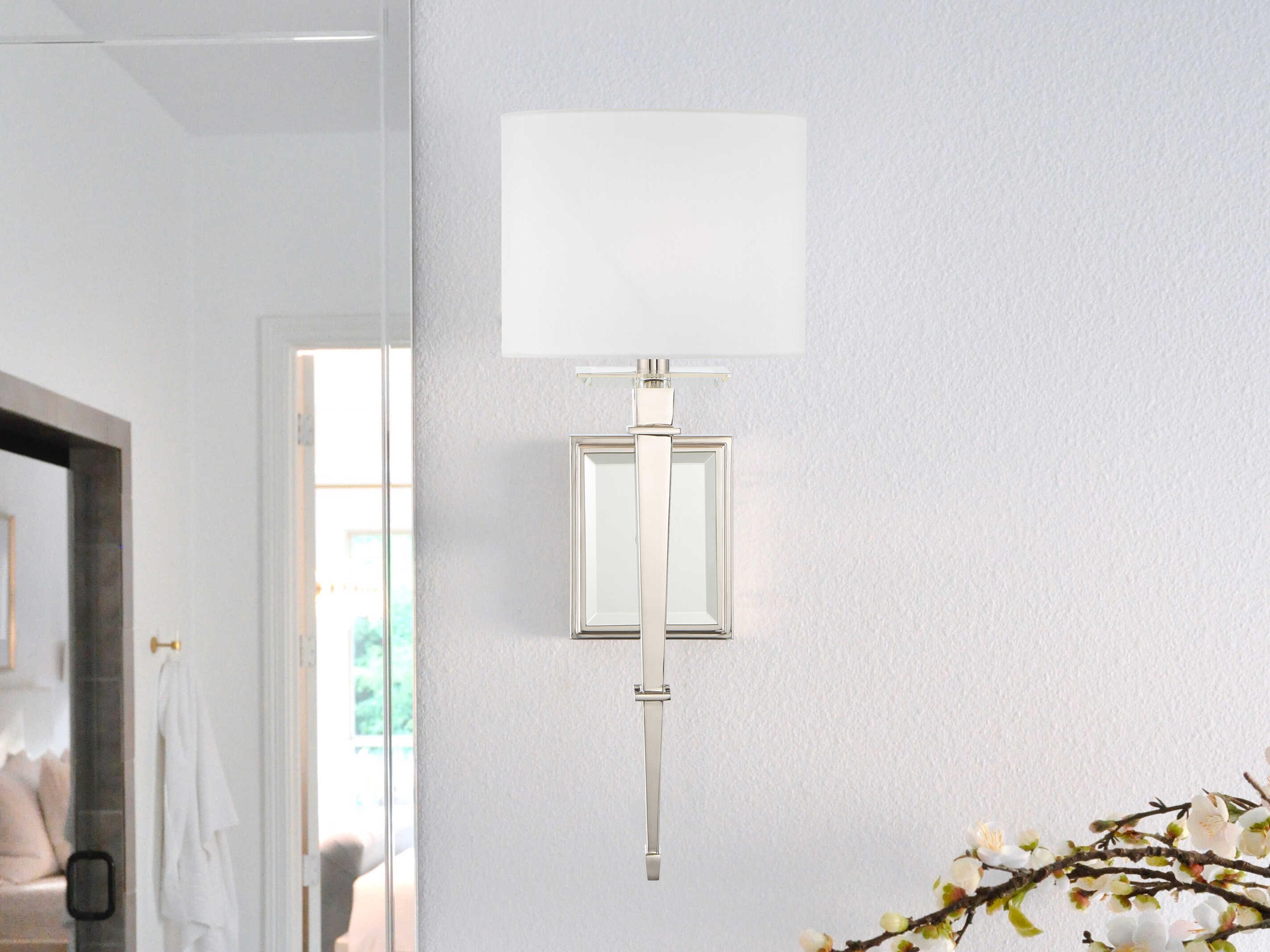 Crystorama Clifton 1-Light Brass Glass Wall Sconce